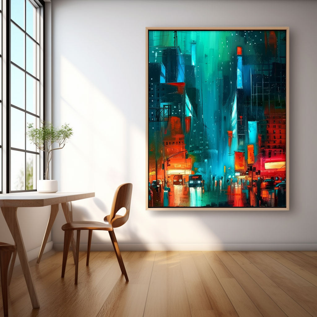 Big Wall Art Original Modern Cityscape Oil Painting On Canvas Abstract Urban Scene Art Home Decor