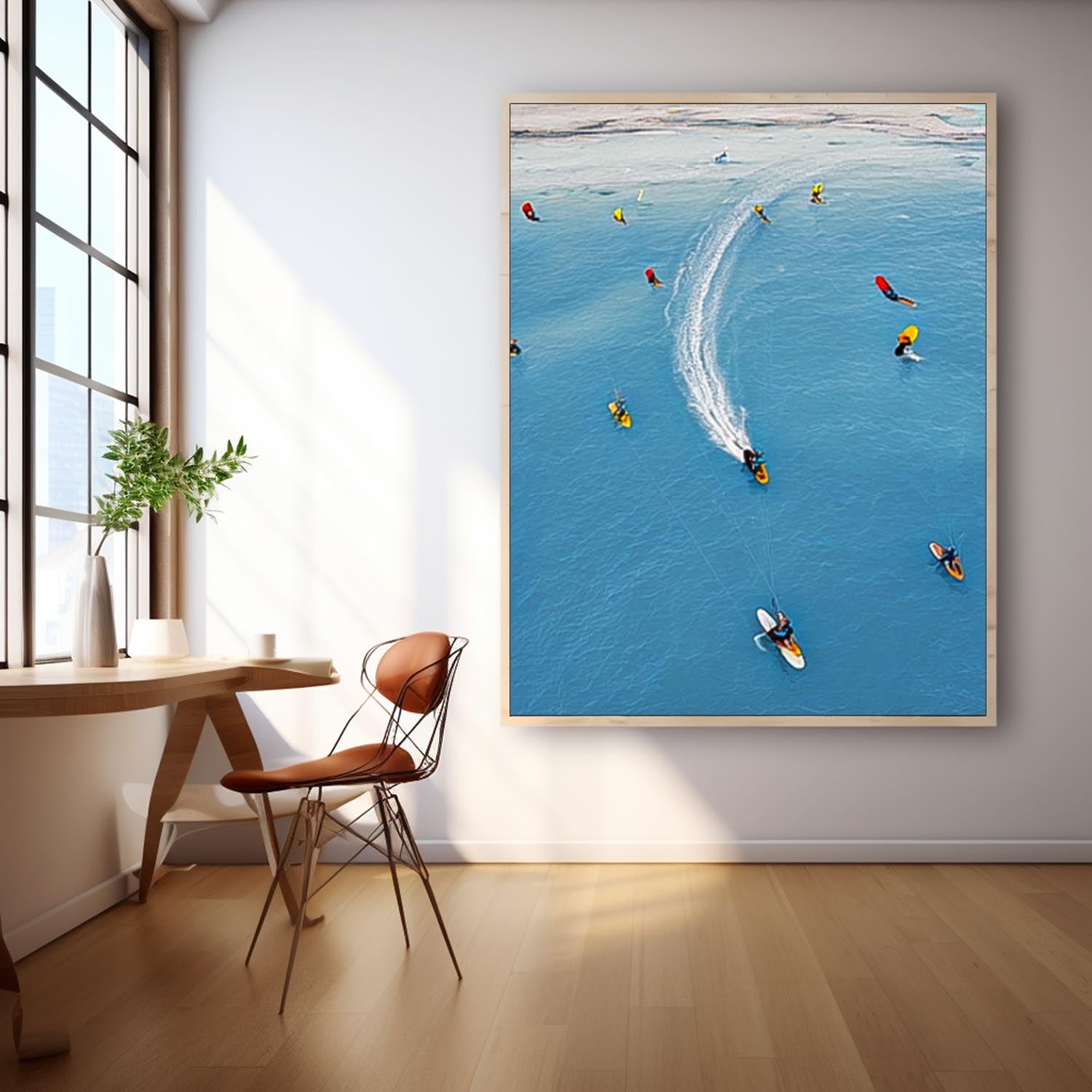 Boat Seascape Landscape Impasto painting Large Original Rowing Boats painting Impressionism Coastal artwork
