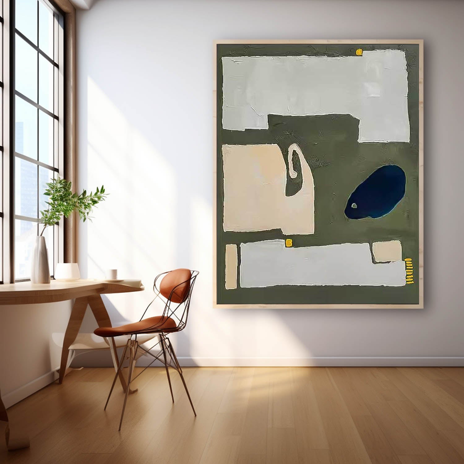 Minimalist Canvas Oil Painting Big Irregular Shape Abstract Acrylic Painting Original Artwork Home Decor