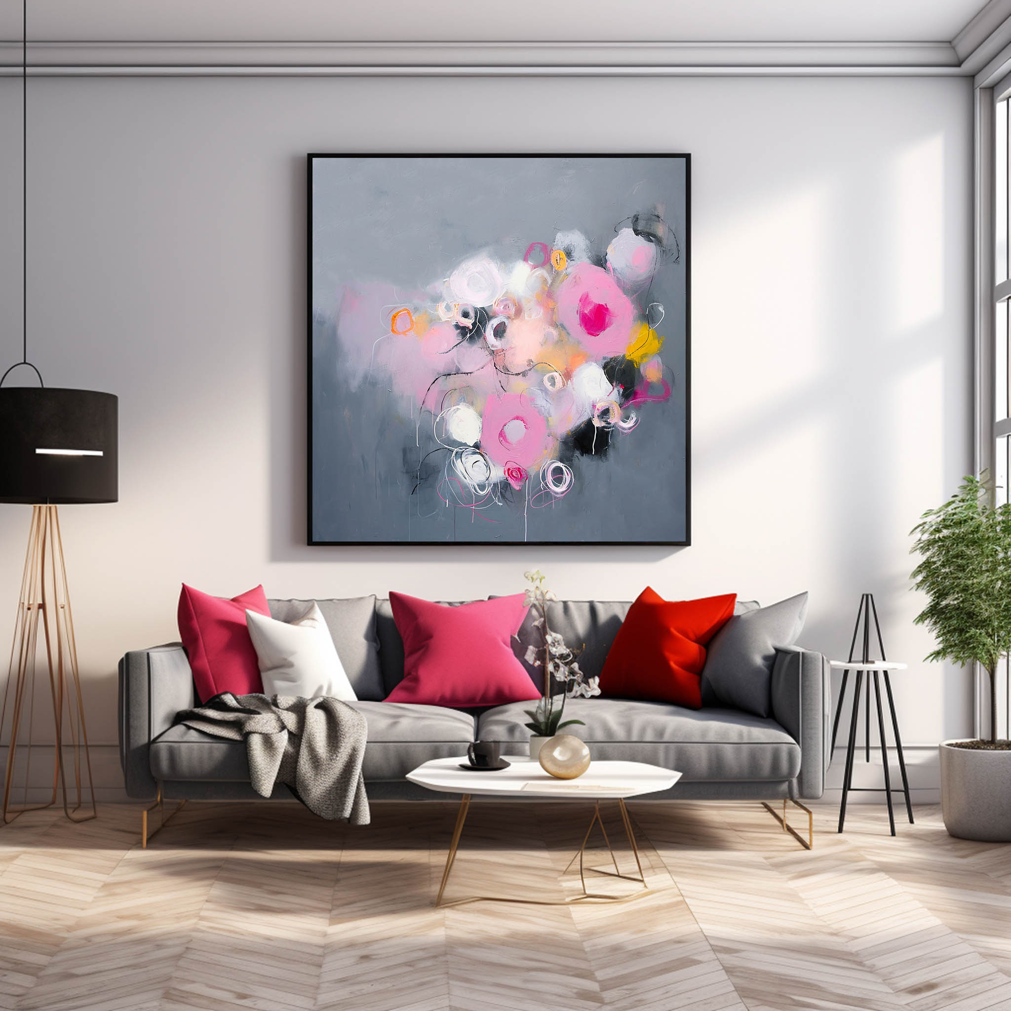 Square Abstract Texture Oil Painting Grey Large Acrylic Painting On Canvas Original Modern Wall Art For Living Room