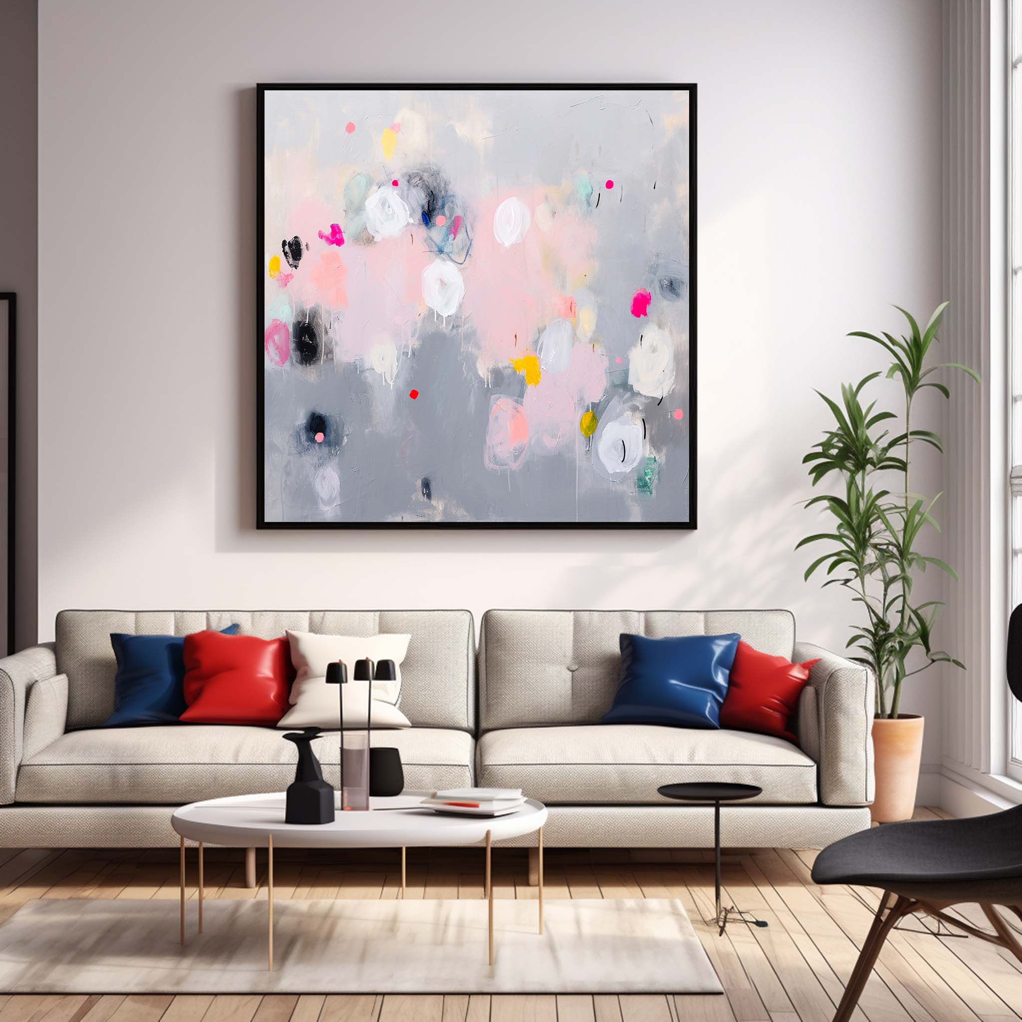 Square Abstract Texture Oil Painting Grey Large Acrylic Painting On Canvas Original Modern Wall Art For Living Room