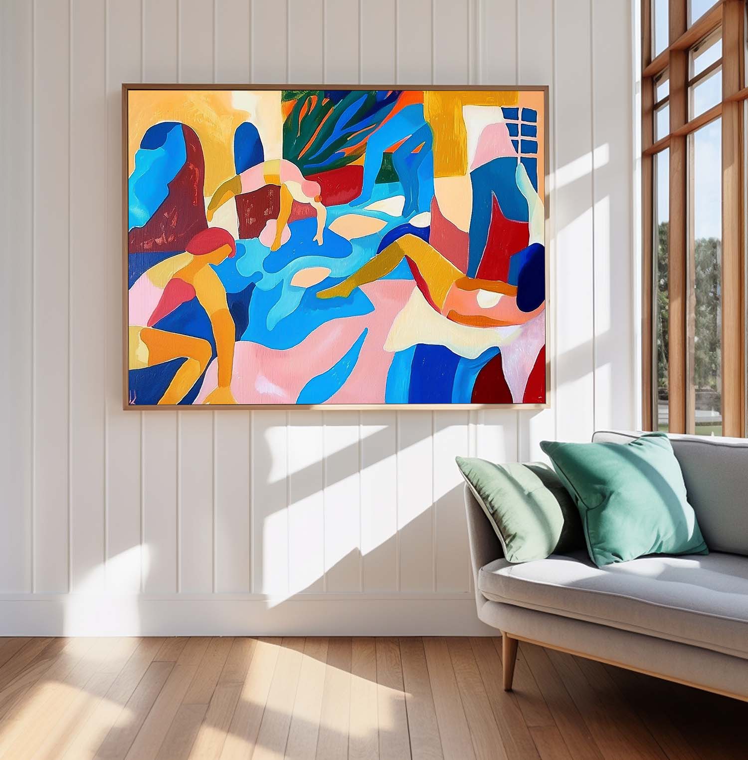 Matisse Style Painting Of Women Vibrant Modern Abstract Figures Canvas Art Large Colored Female Wall Art