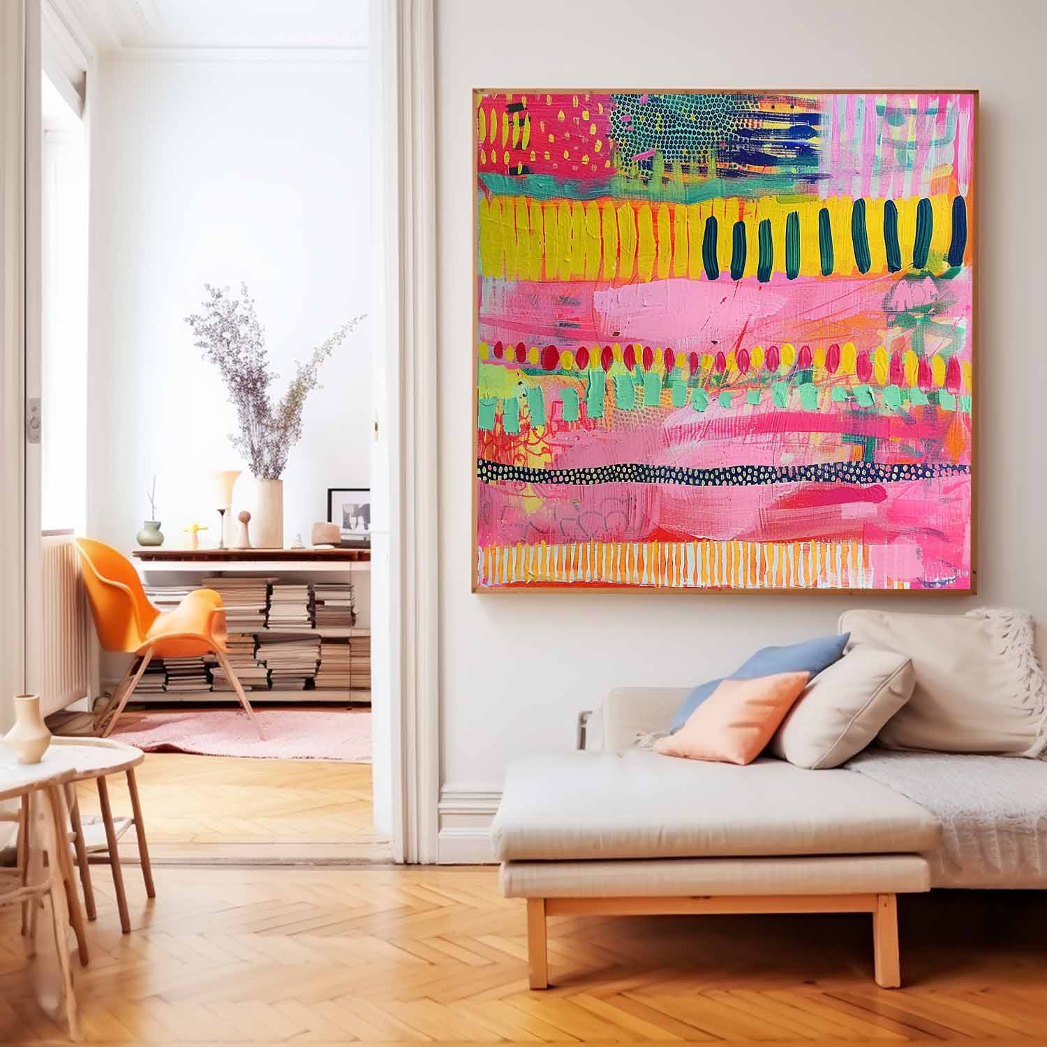 Modern Textured Artwork Large Graffiti Abstract Oil Painting Coloeful Original Hand-painted Canvas Wall Art