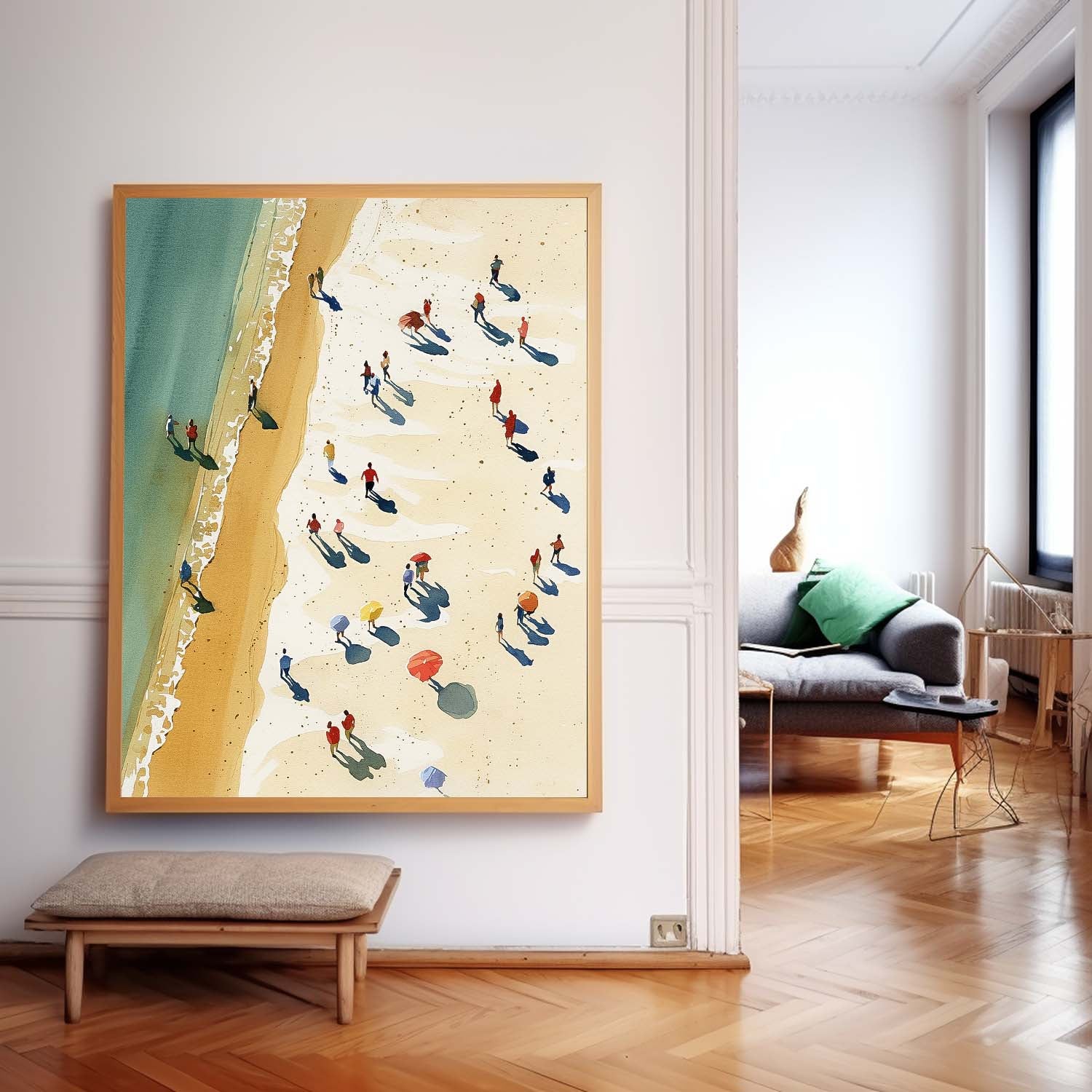 Impressionism Ocean Abstract Large Original Oil Painting On Canvas Modern People And Beach Wall Art Home Decor