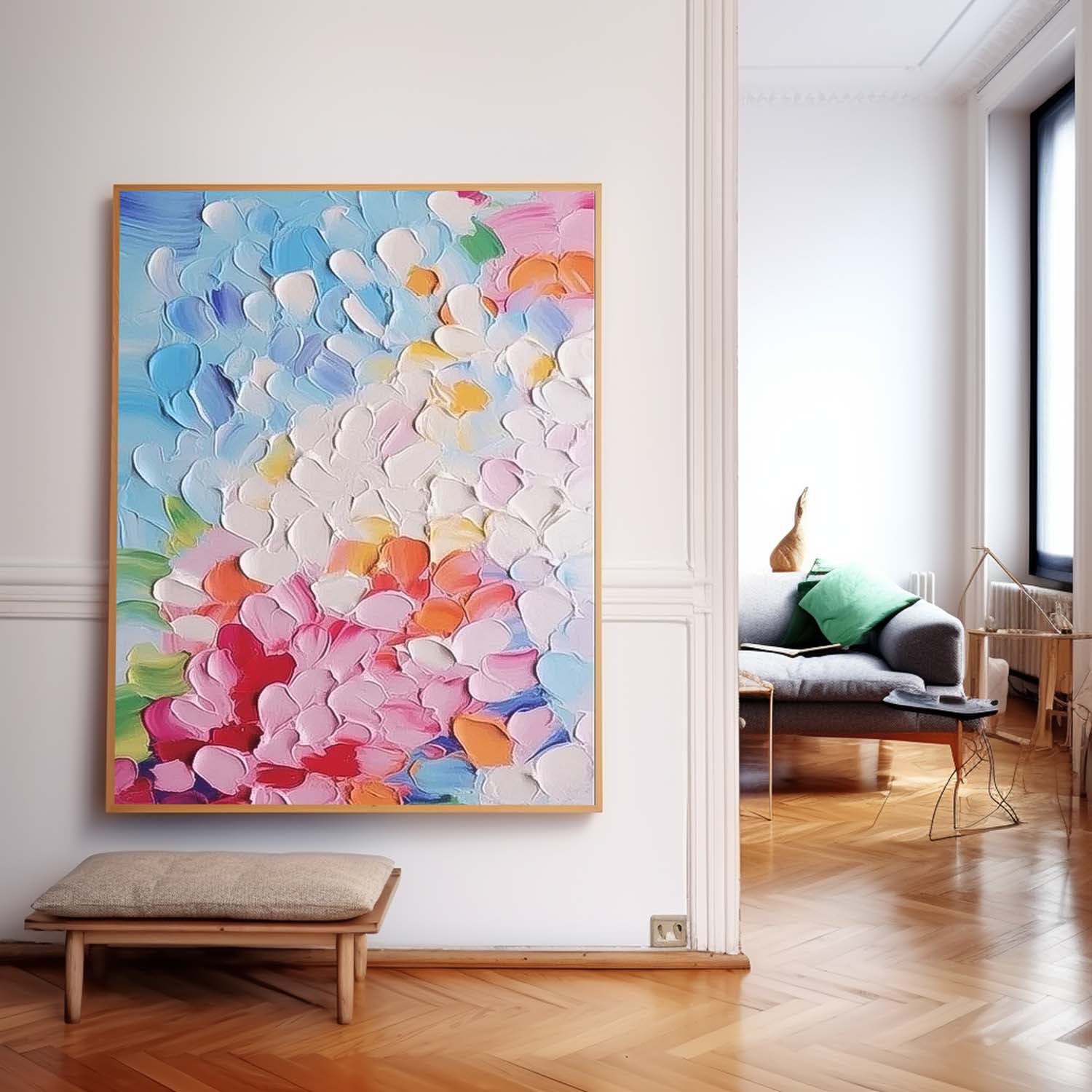 Large Modern Knife Acrylic Painting On Canvas Colorful Texture Abstract Oil Painting Original Artwork Decor