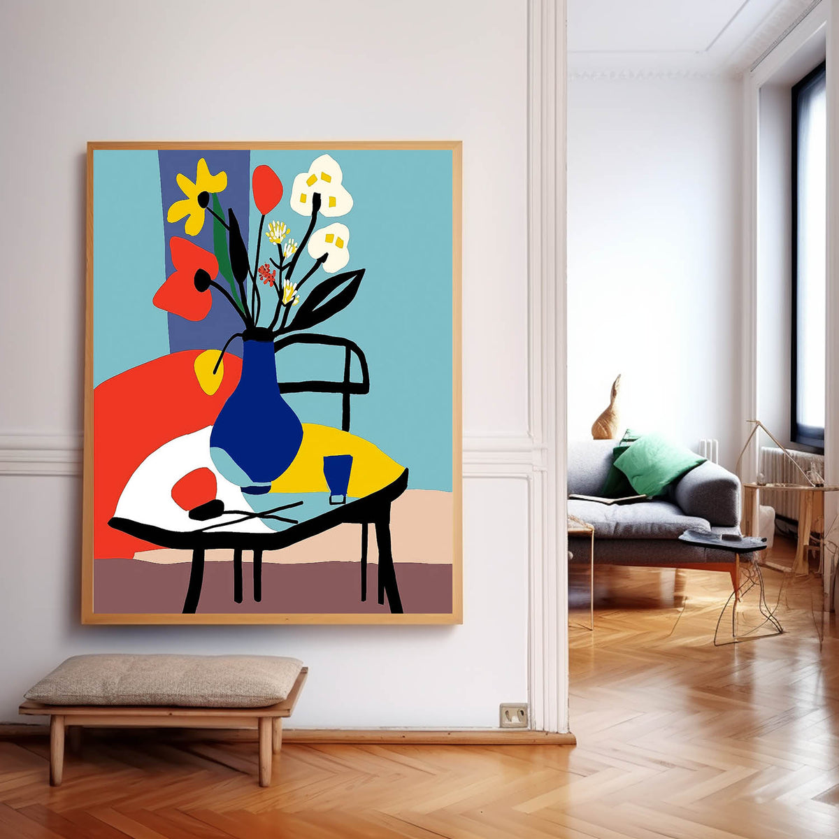 Abstract High Quality Flower Oil Painting On Canvas Exquisite Original Beautiful jardiniere Art