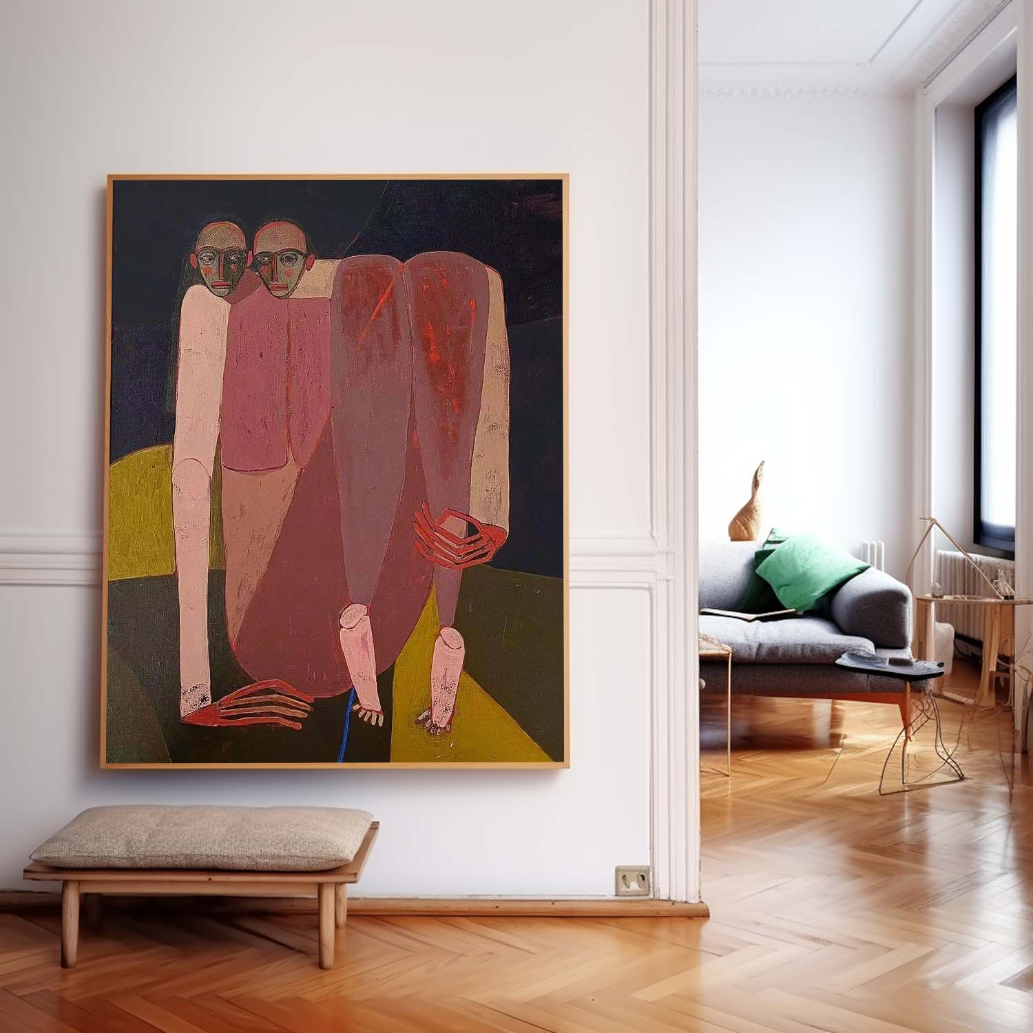 Warm Color Abstract Artwork Large Figure Painting Original Funny Niche Body Wall Art For Living Room
