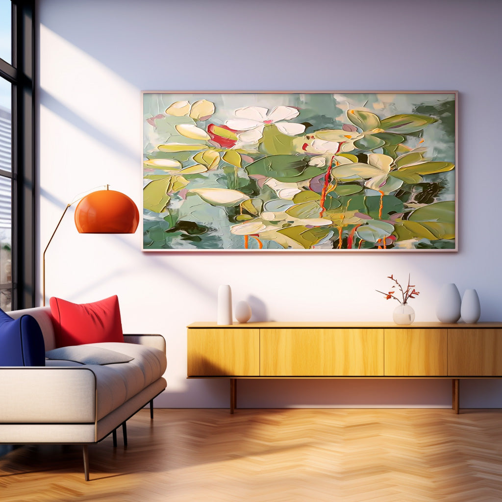 Extra Large Abstract Canvas Colorful Textured Floral Acrylic Painting Original Modern Painting For Living Room