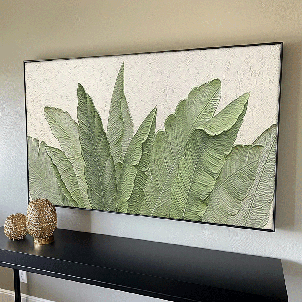 Affordable Large Wall Art Textured Foliage Acrylic Painting Original Modern Leaf Painting On Canvas For Living Room