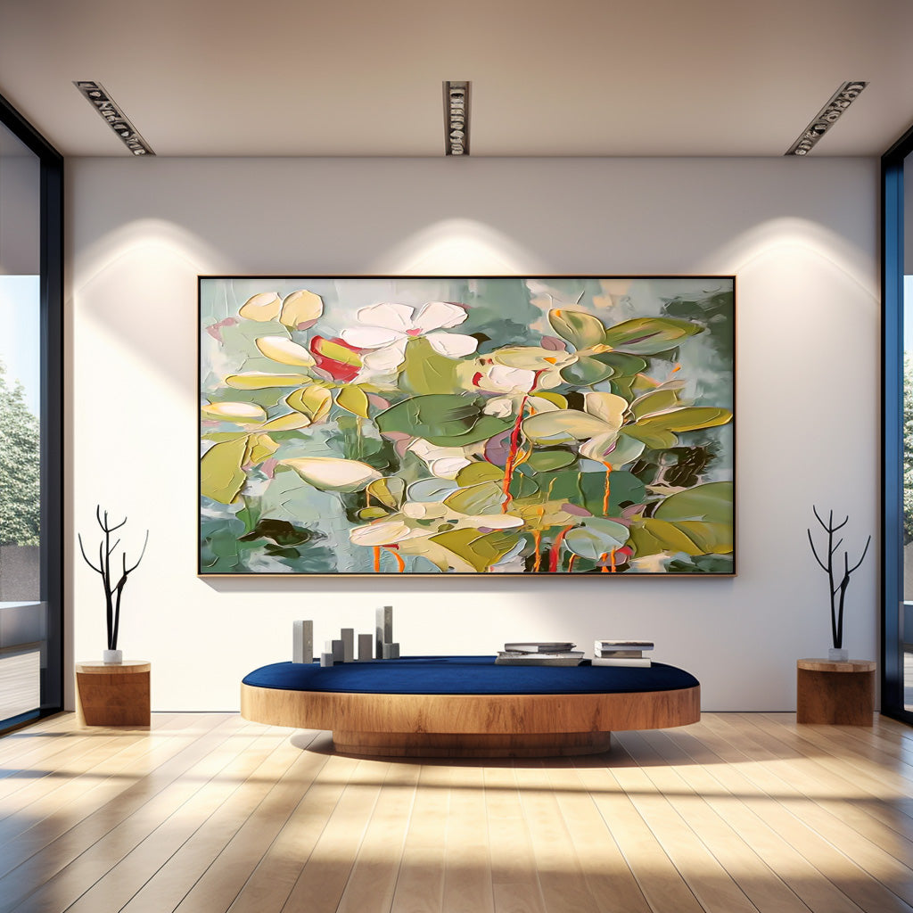 Extra Large Abstract Canvas Colorful Textured Floral Acrylic Painting Original Modern Painting For Living Room