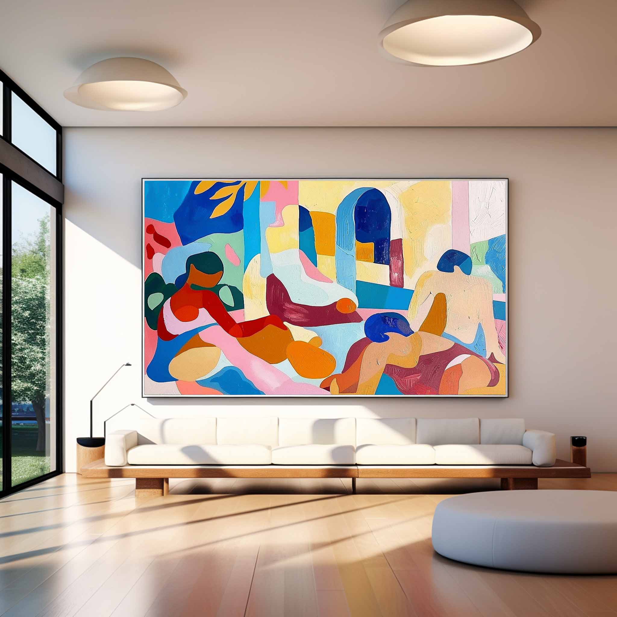 Modern Wall Art Home Decor Picasso Art Large Wall Art Original Famous Painting Abstract Colored Figures Oil Painting on Canvas