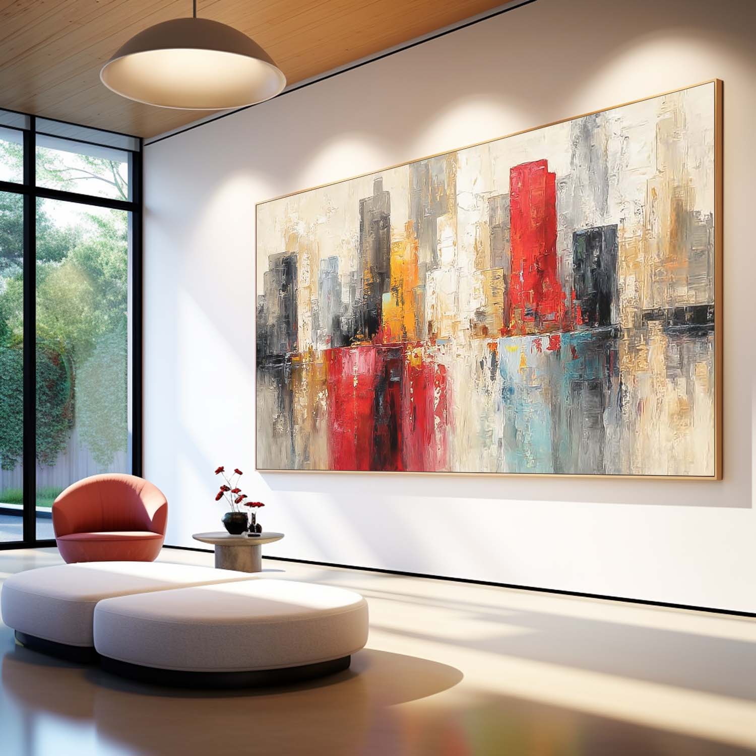 Original City Wall Art Colorful Texture Abstract Oil Painting Big Canvas Artwork Modern Acrylic Painting