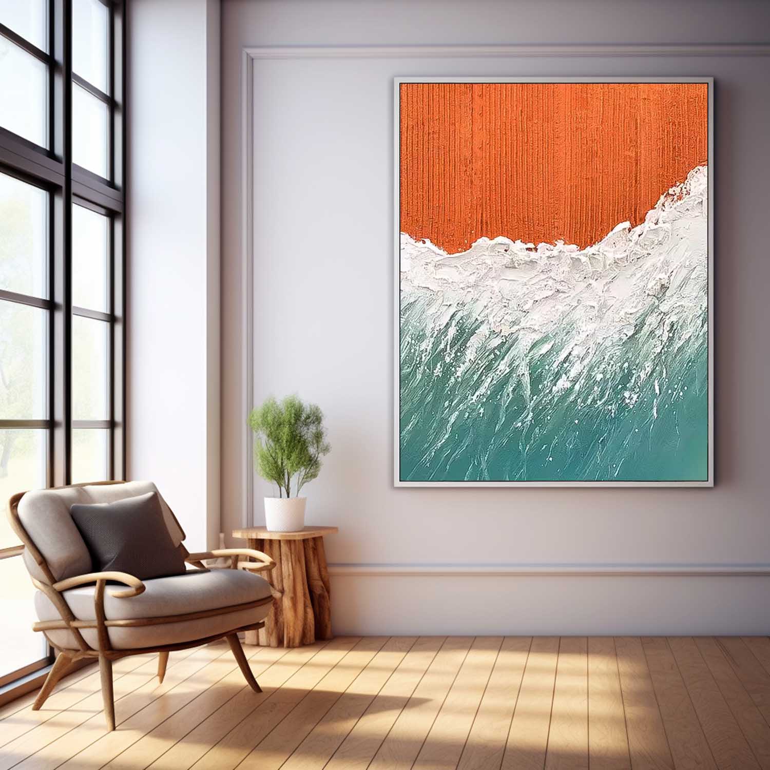 Vibrant Colors Original Abstract Beach Oil Painting On Canvas Large  Ocean Wall Art Texture Artwork Home Decor