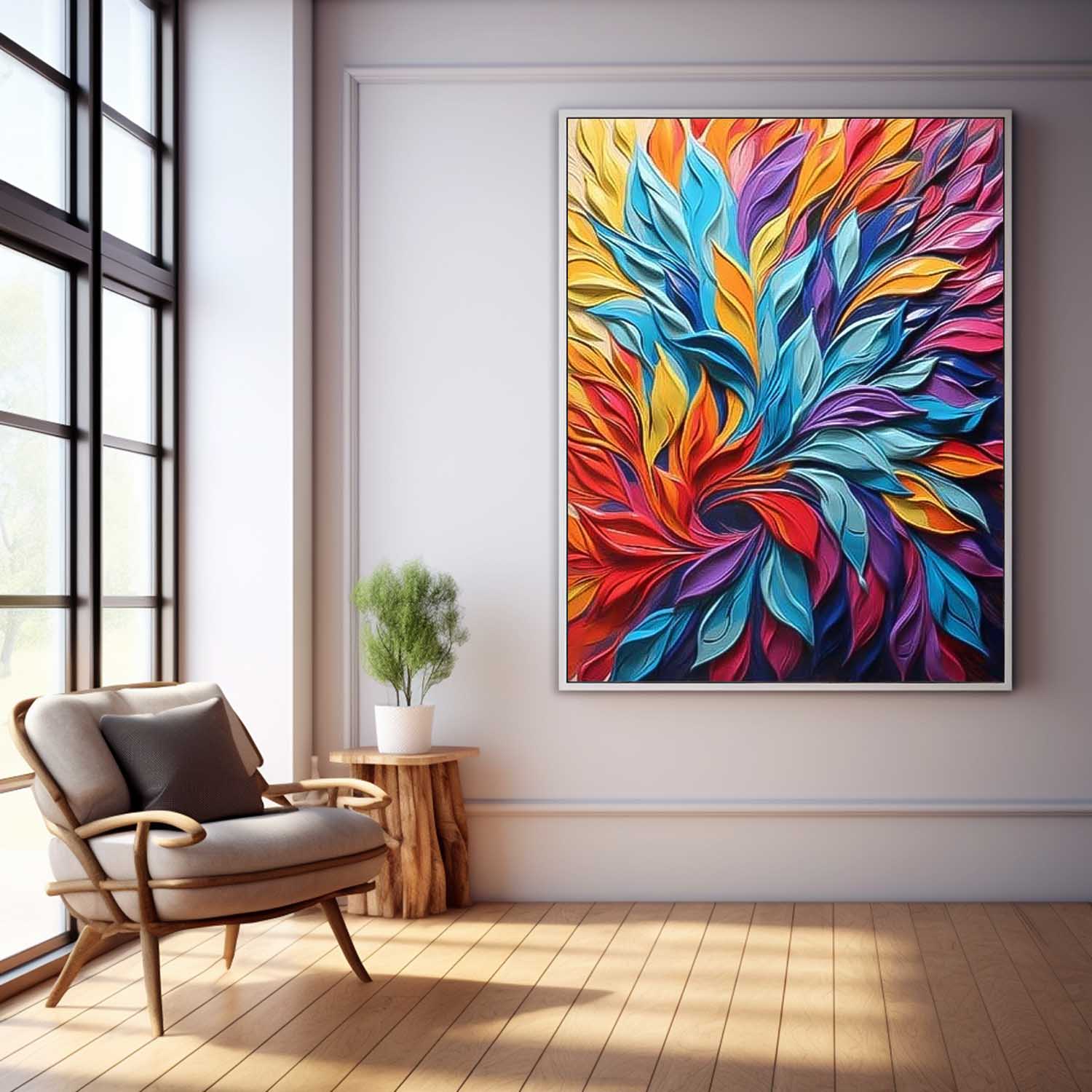 Large Modern Acrylic Painting On Canvas Colorful Texture Abstract Oil Painting Original Petal Artwork