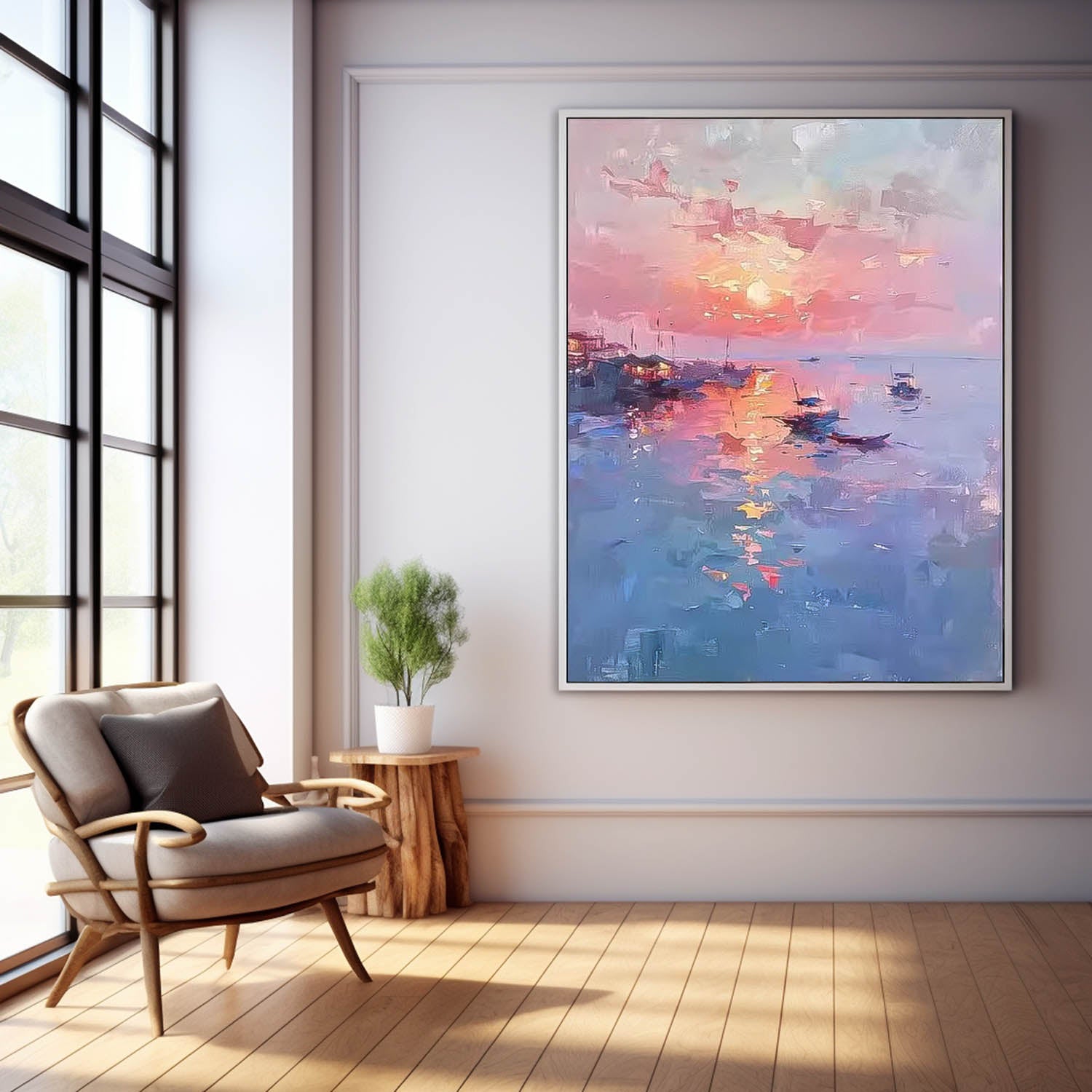 Large Dreamy Colors Landscape Oil Painting On Canvas Abstract Scenery Wall Art Acrylic Painting Home Decor