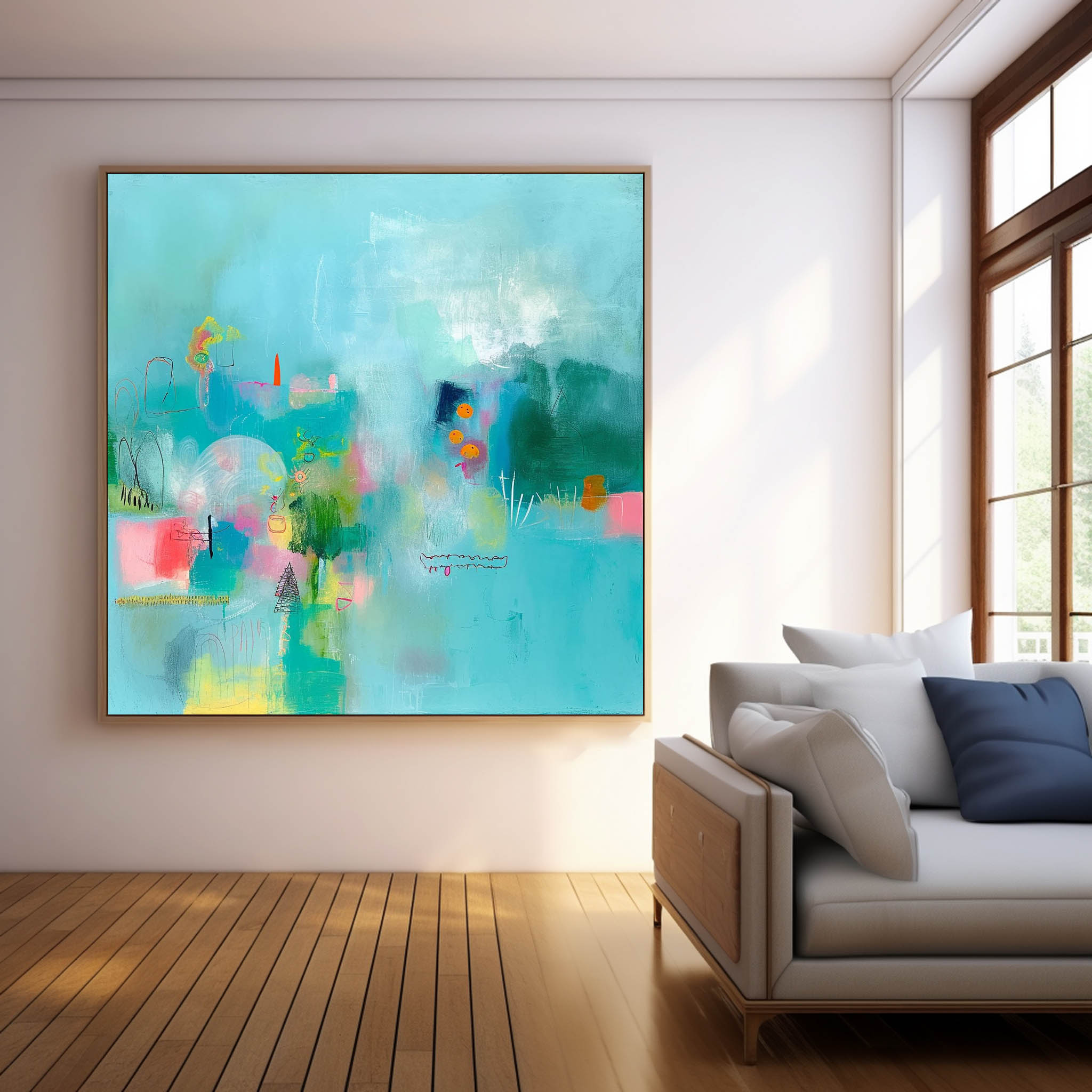 Original Abstract Art For Sale Bright Colorful Abstract Painting Canvas Contemporary New Abstract Painting For Living Room