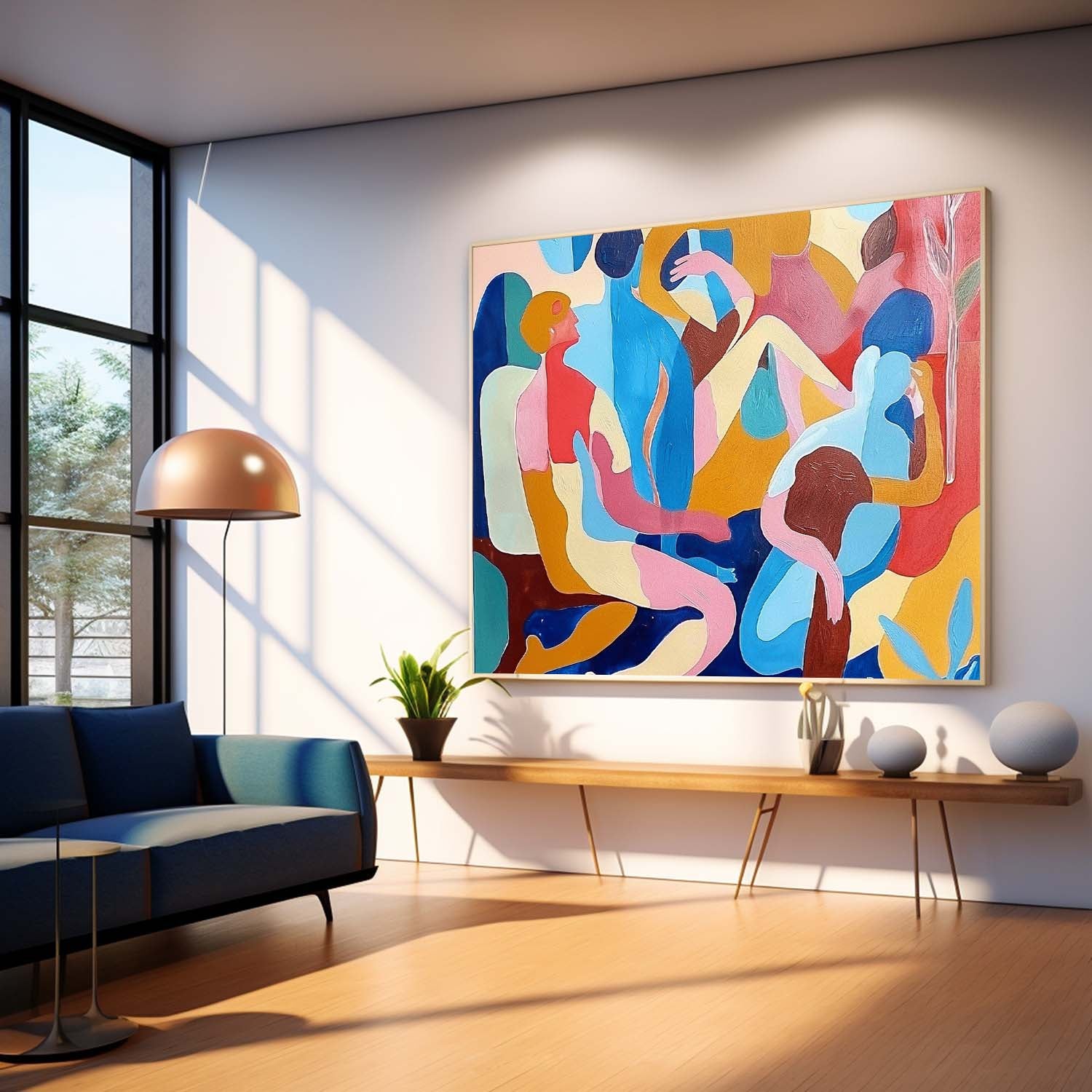 Abstract Portraiture Expressive Characters Artwork Artistic Faces Painting Bold Cubist-Inspired Modern Art Painting Home Decor