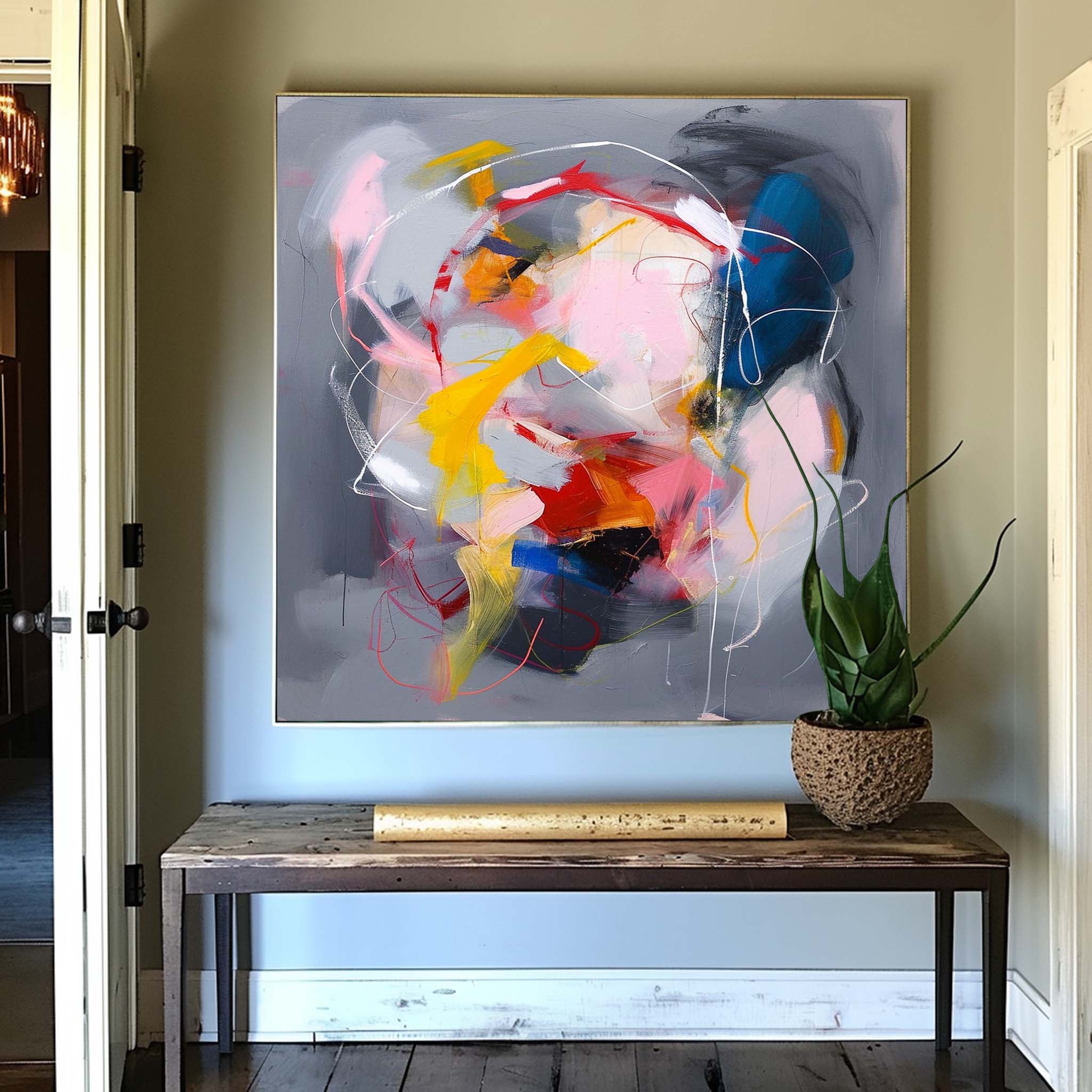 Colorful Multicolour Abstract Art Contemporary Abstract Painting On Canvas Extra Large Abstract Wall Art