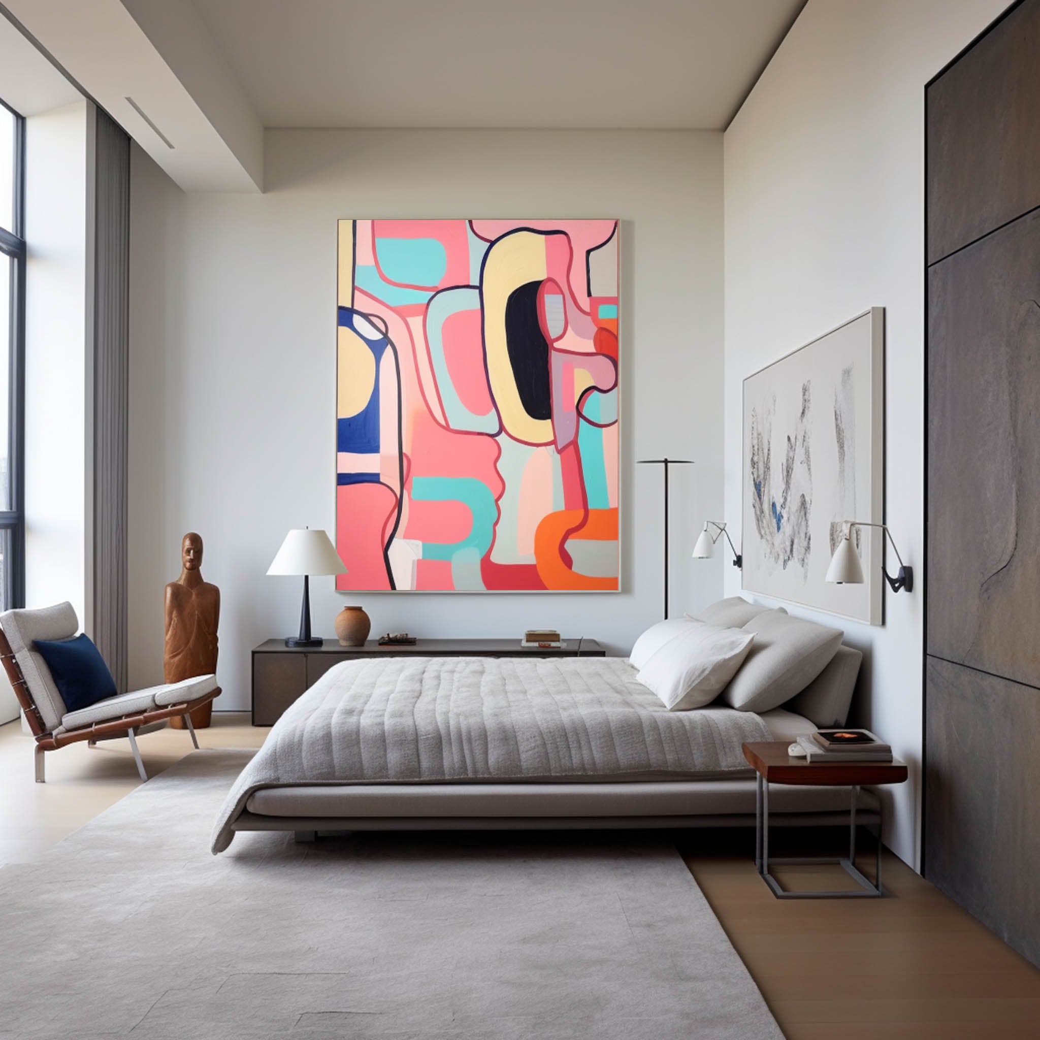 Extra Large Canvas Art Colorful Original Abstract Oil Painting Modern Wall Art For Living Room