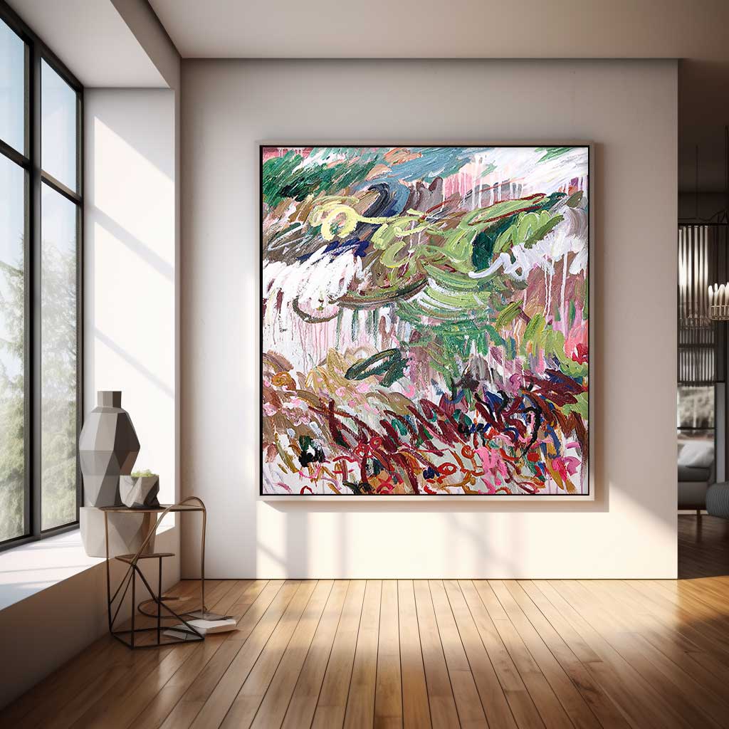 Square Abstract Irregular Acrylic Painting On Canvas Modern Graffiti Oil Painting Wall Art For Living Room