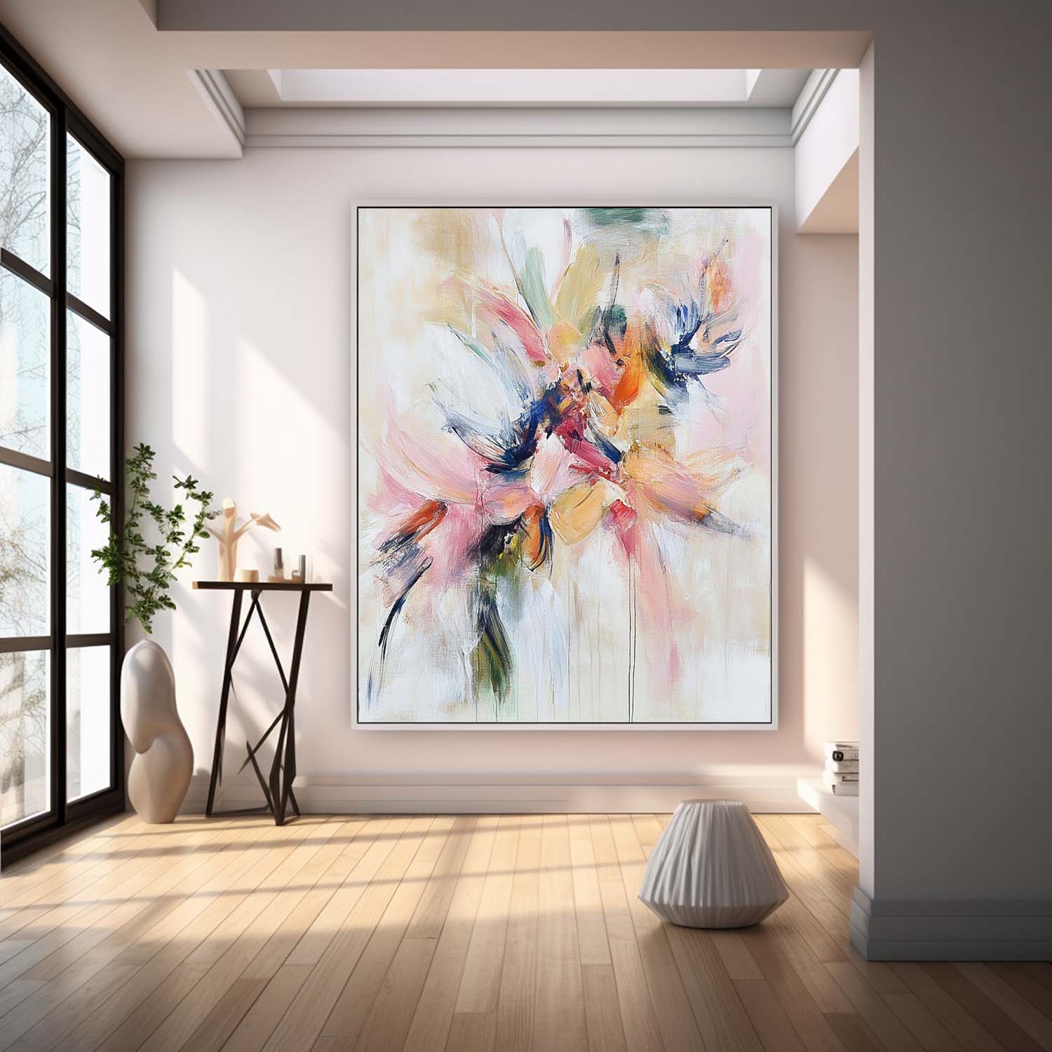 Modern Minimalist Wall Art Original Acrylic Painting Wall Art Abstract Fireworks Oil Painting on Canvas