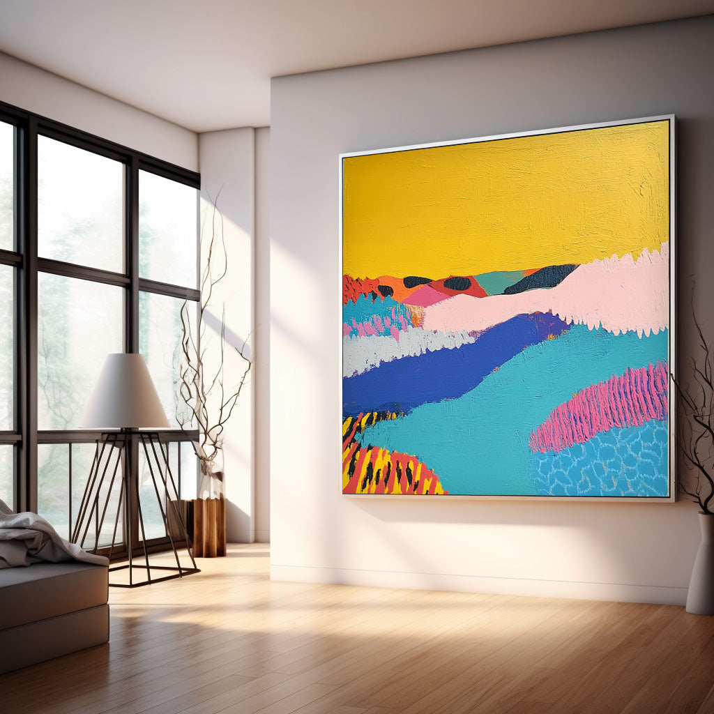 Square Contemporary Art Texture Acrylic painting Original Scenery Painting Abstract Graffiti Wall Art