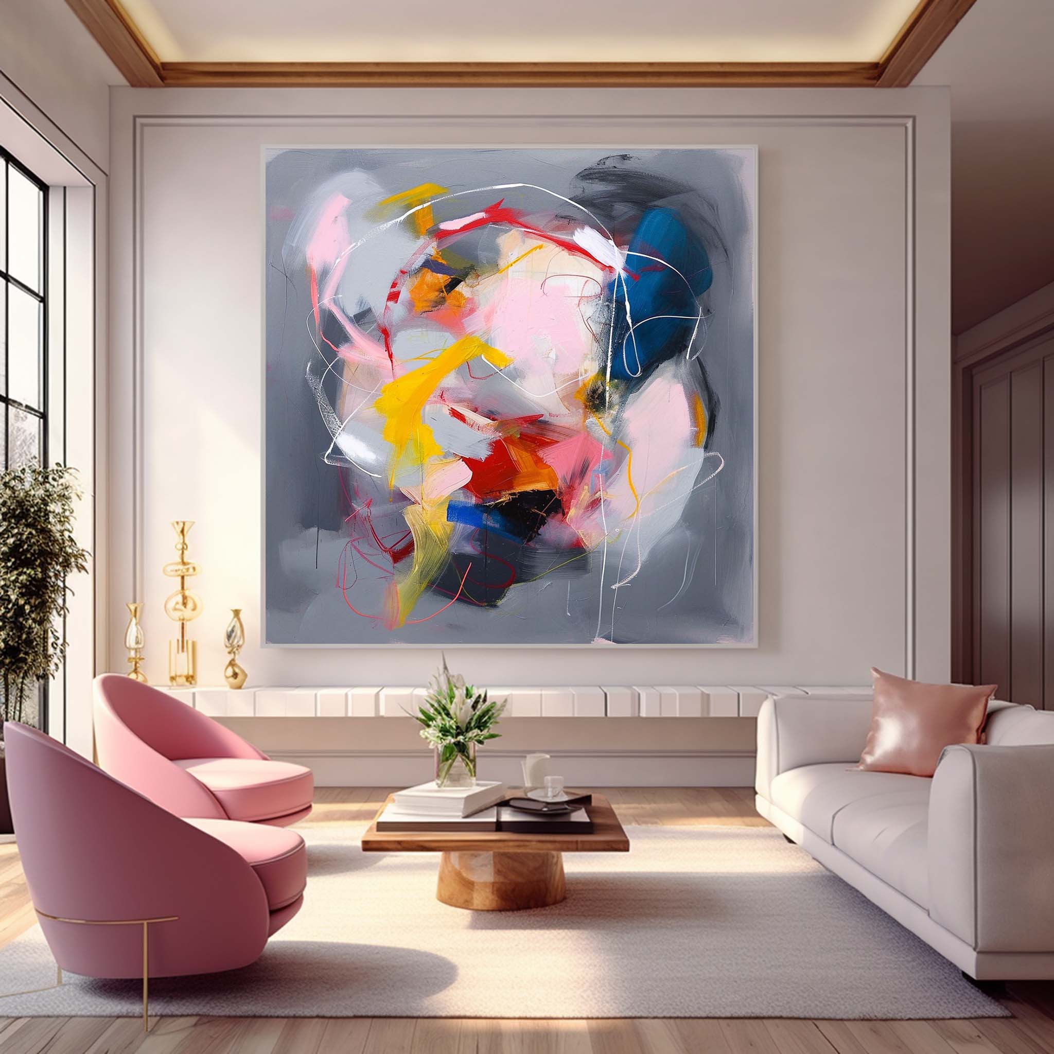 Colorful Multicolour Abstract Art Contemporary Abstract Painting On Canvas Extra Large Abstract Wall Art