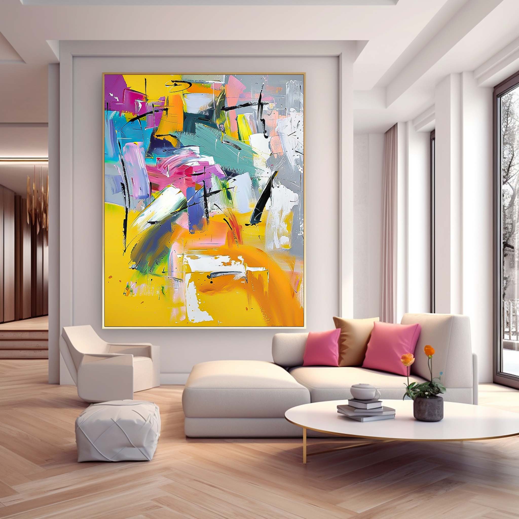 Oversized Abstract Wall Art Contemporary Acrylic Painting For Sale Original Texture Artwork Canvas Home Decor