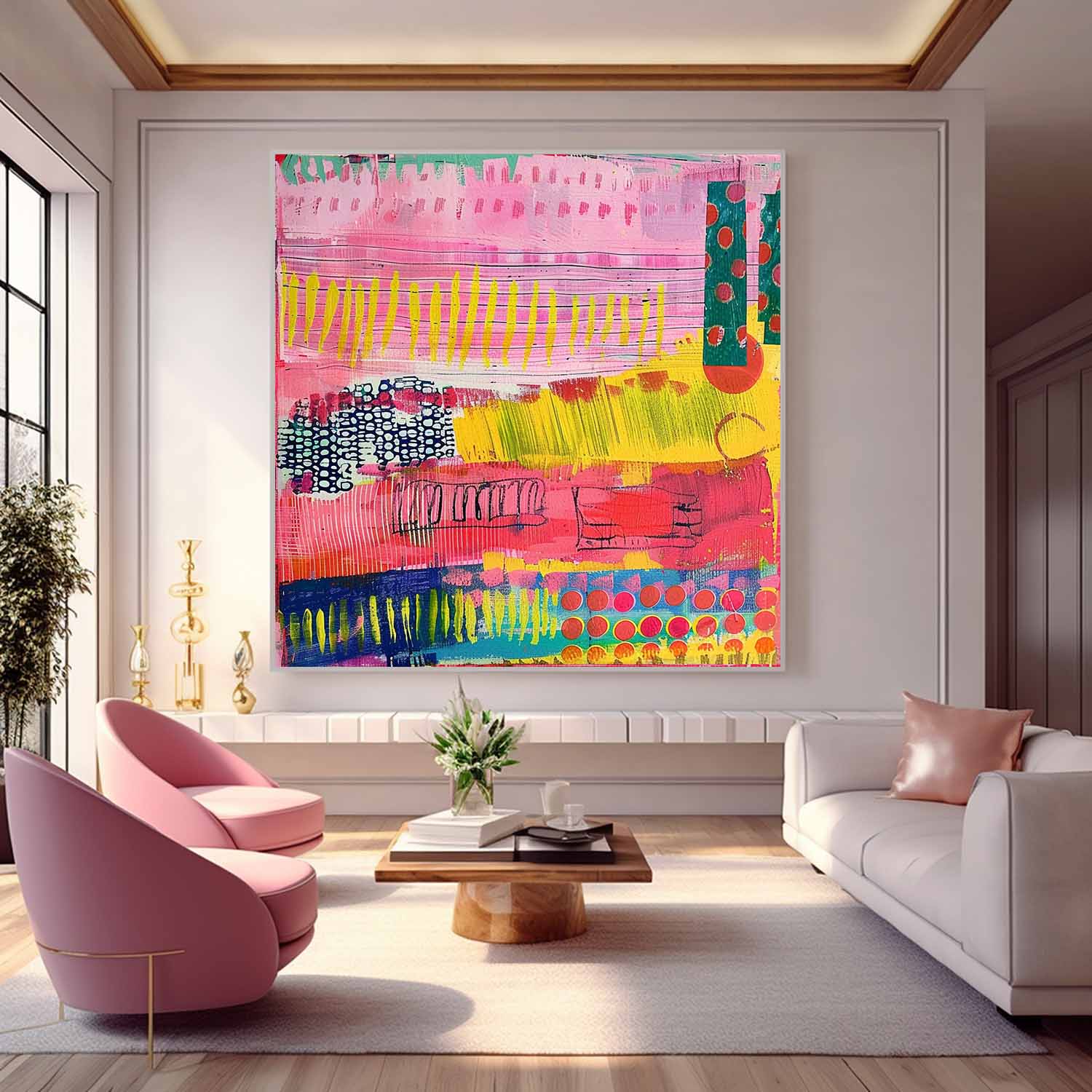 Large Graffiti Abstract Oil Painting Modern Textured Artwork Colorful Original Hand-painted Canvas Wall Art
