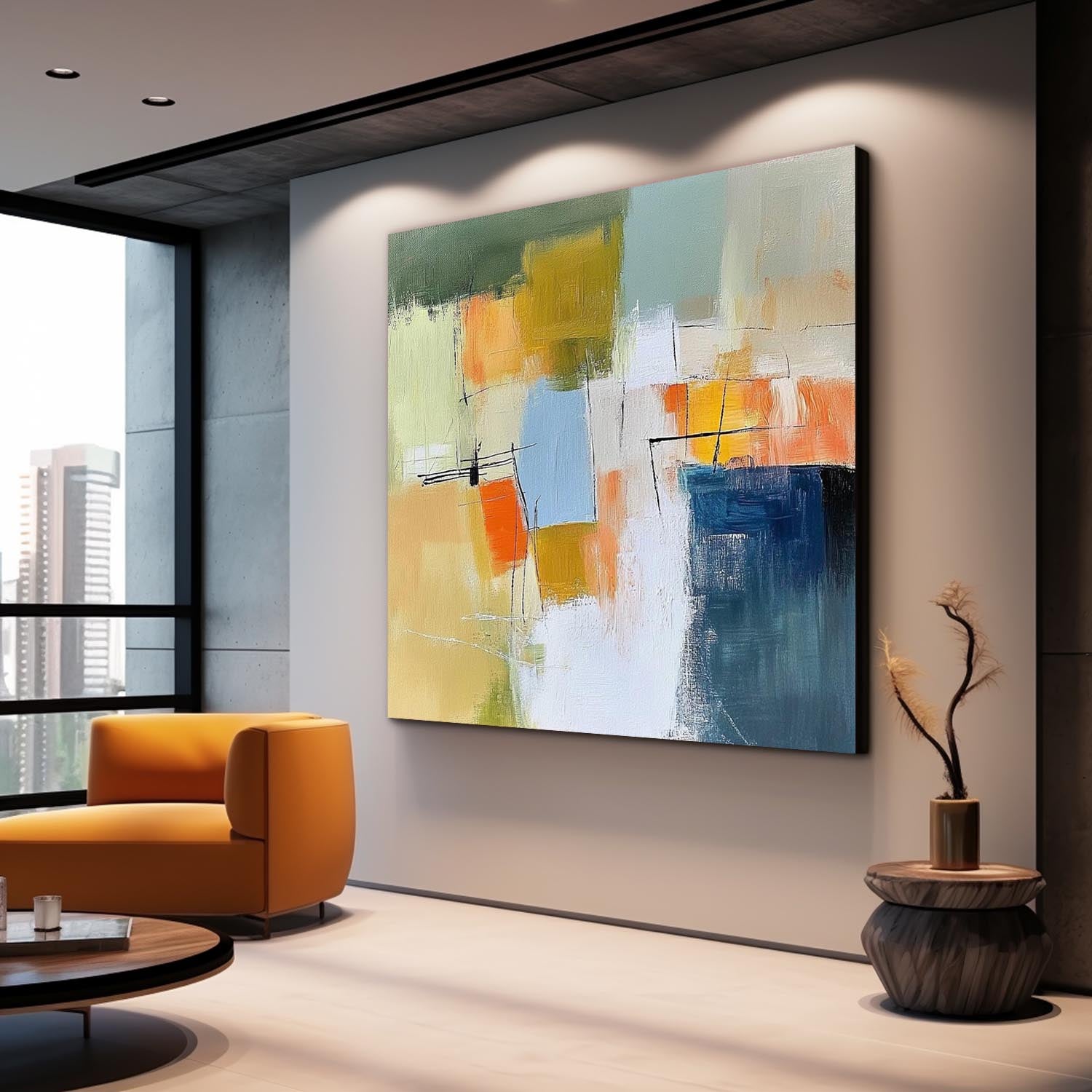 Modern Textured Painting Original Canvas Wall Art Large Abstract Oil Painting for Living Room Office Bedroom