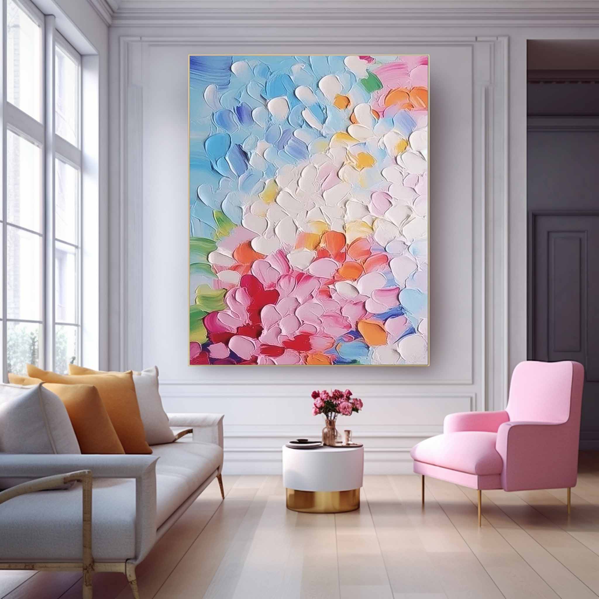 Large Modern Knife Acrylic Painting On Canvas Colorful Texture Abstract Oil Painting Original Artwork Decor