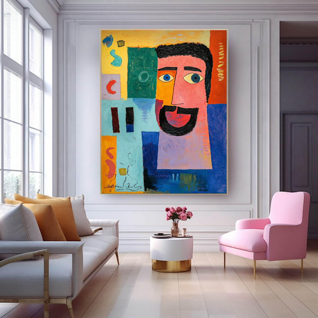 Original High Aaturation Painting Acrylic painting Abstract Portrait Wall Art Fashion Art Home Decor