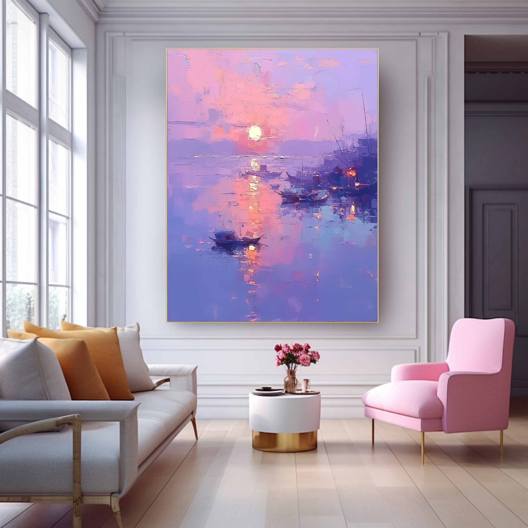 Abstract Scenery Wall Art Acrylic Painting Large Dreamy Colors Landscape Oil Painting On Canvas Home Decor