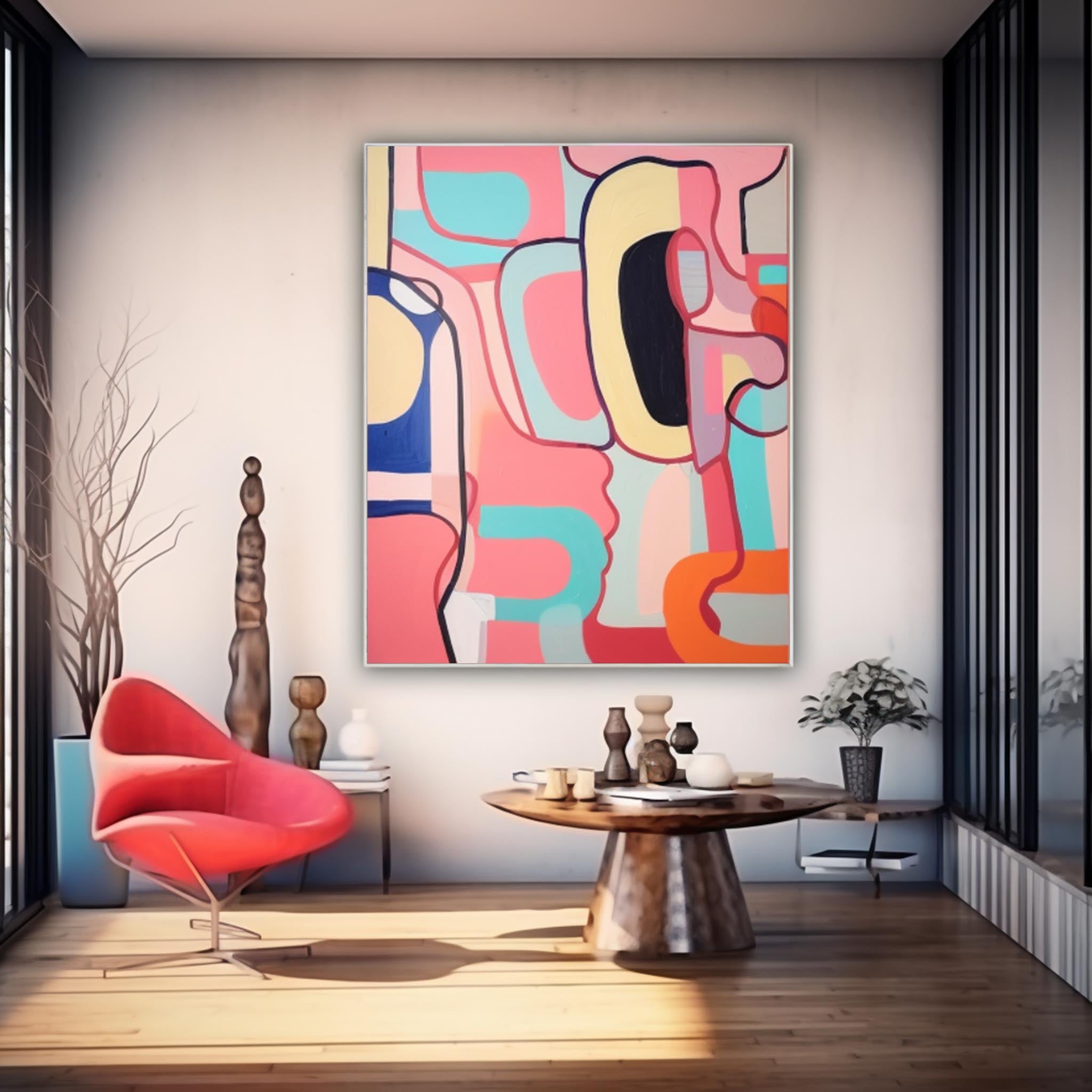 Extra Large Canvas Art Colorful Original Abstract Oil Painting Modern Wall Art For Living Room