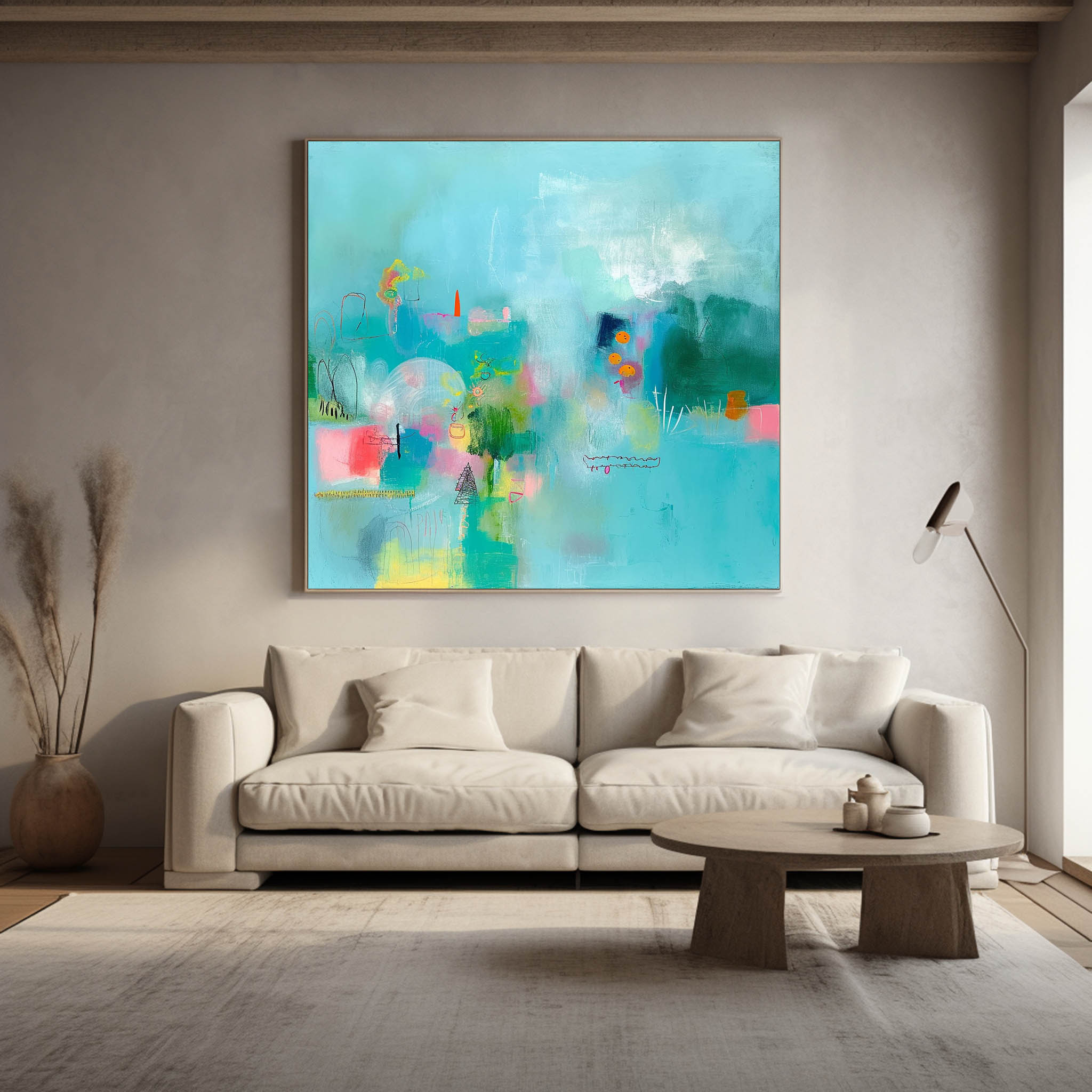 Original Abstract Art For Sale Bright Colorful Abstract Painting Canvas Contemporary New Abstract Painting For Living Room