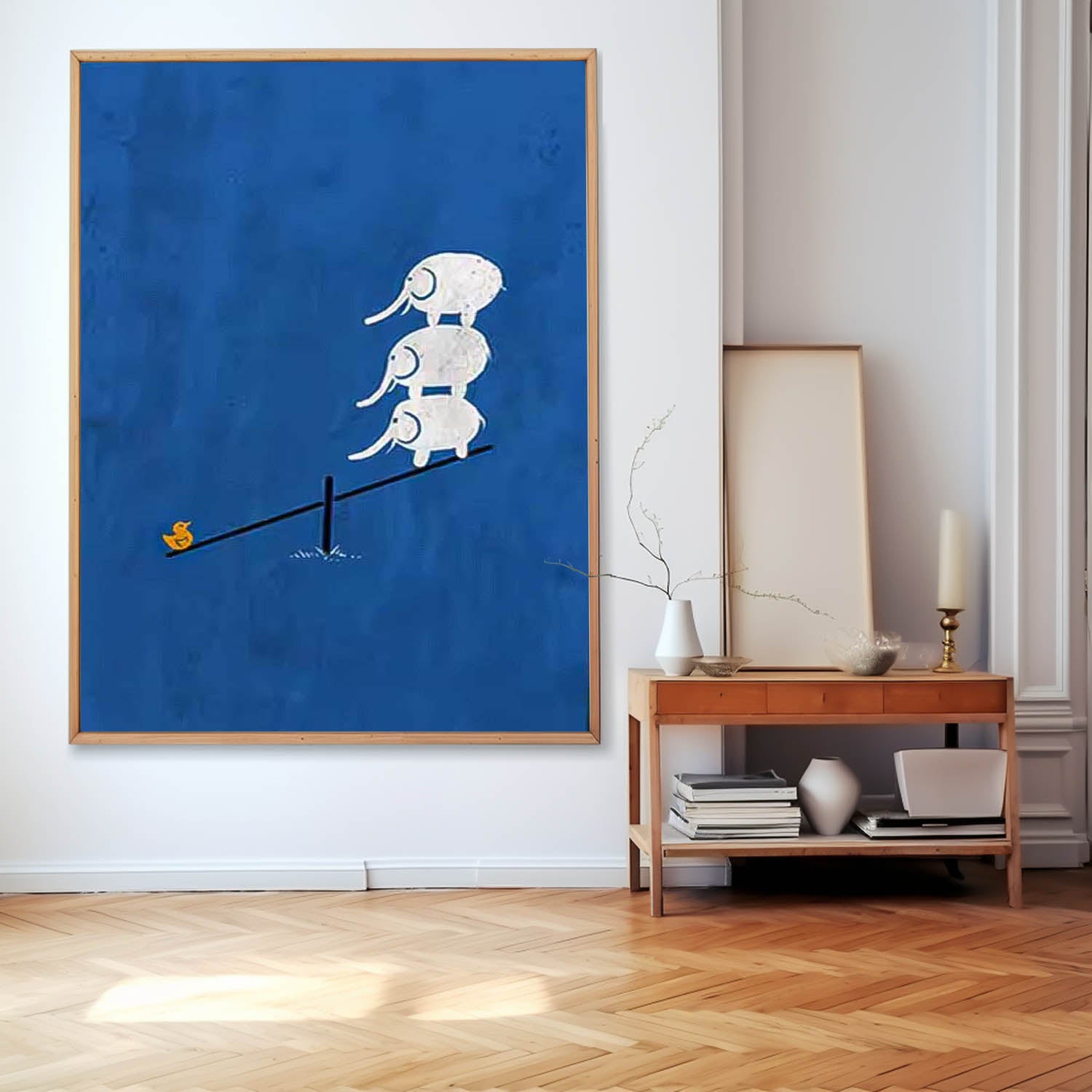 Large Wall Art Texture Minimalist Alistelephant Scale Canvas Oil Painting Abstract Original Blue Artwork