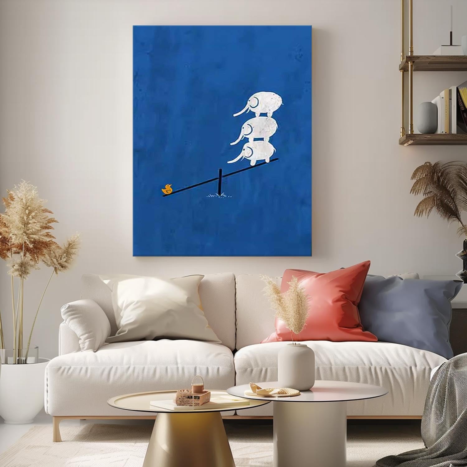 Large Wall Art Texture Minimalist Alistelephant Scale Canvas Oil Painting Abstract Original Blue Artwork