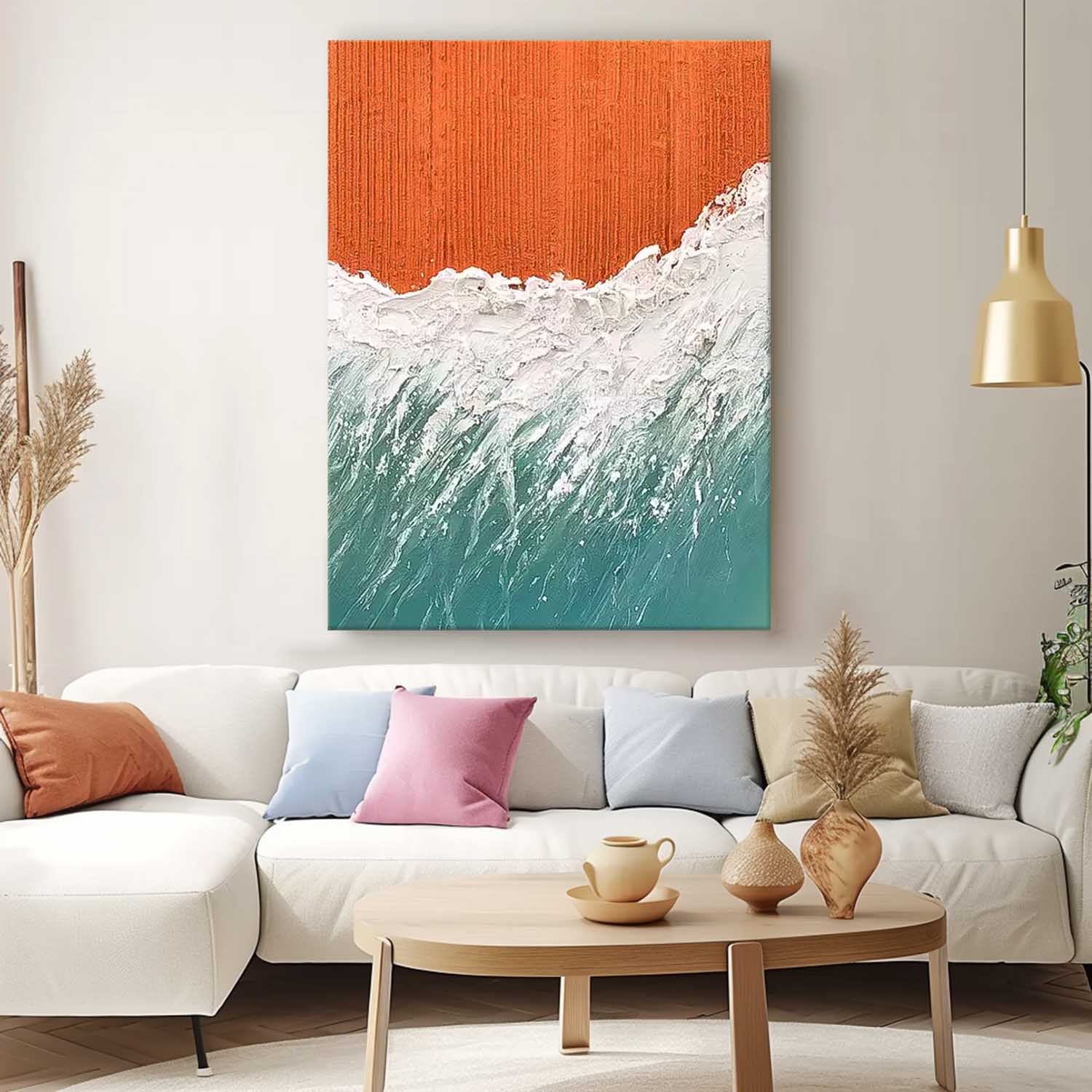Vibrant Colors Original Abstract Beach Oil Painting On Canvas Large  Ocean Wall Art Texture Artwork Home Decor