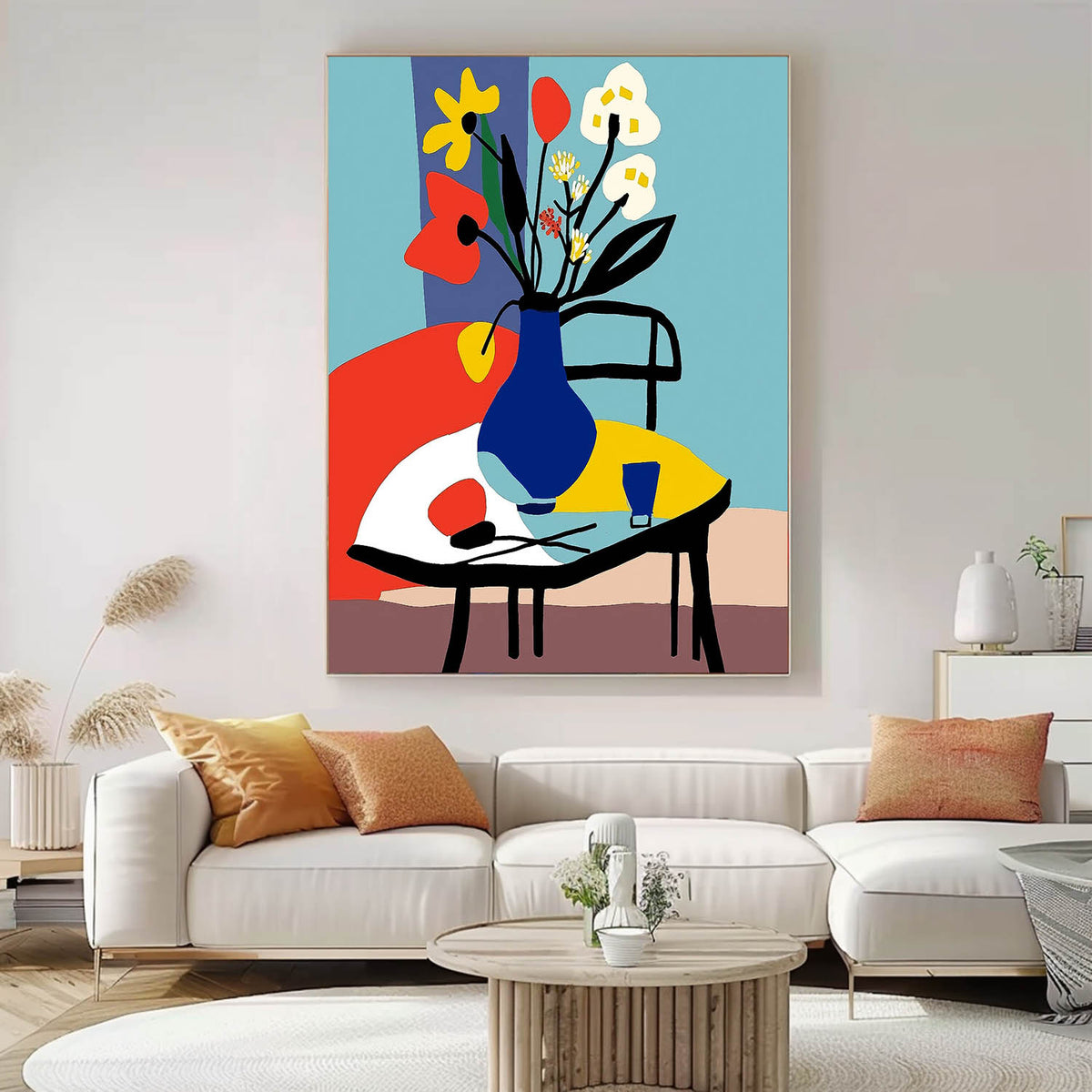Abstract High Quality Flower Oil Painting On Canvas Exquisite Original Beautiful jardiniere Art