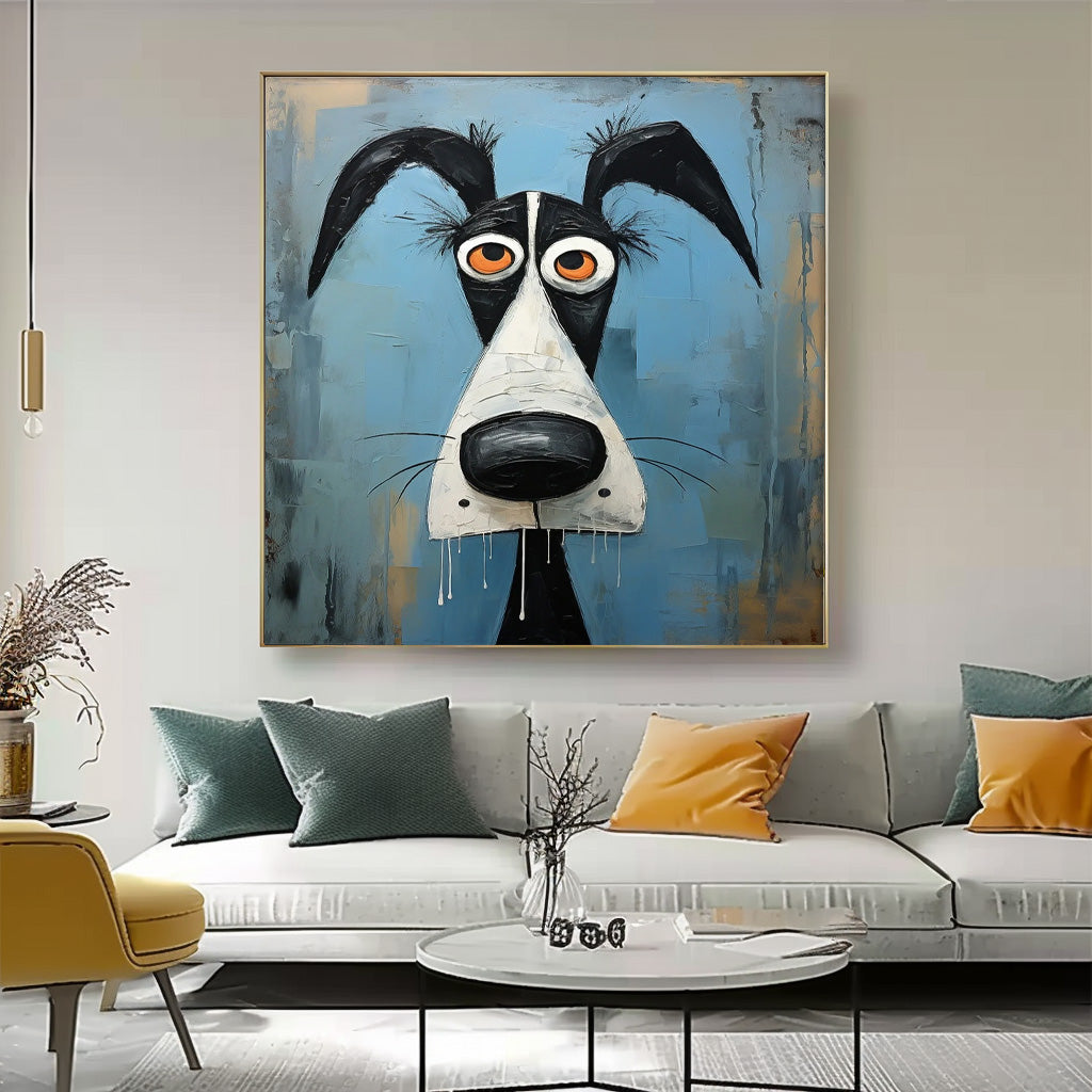 Modern Doberman Pinscher Oil Painting Canvas Original Lovely Dog Wall Art Large Animal Artwork