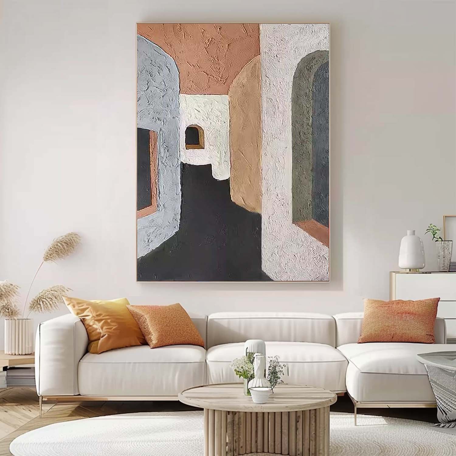 Abstract Alley Wall Art Large Contemporary Minimalist Acrylic Painting On Canvas Home Decoration