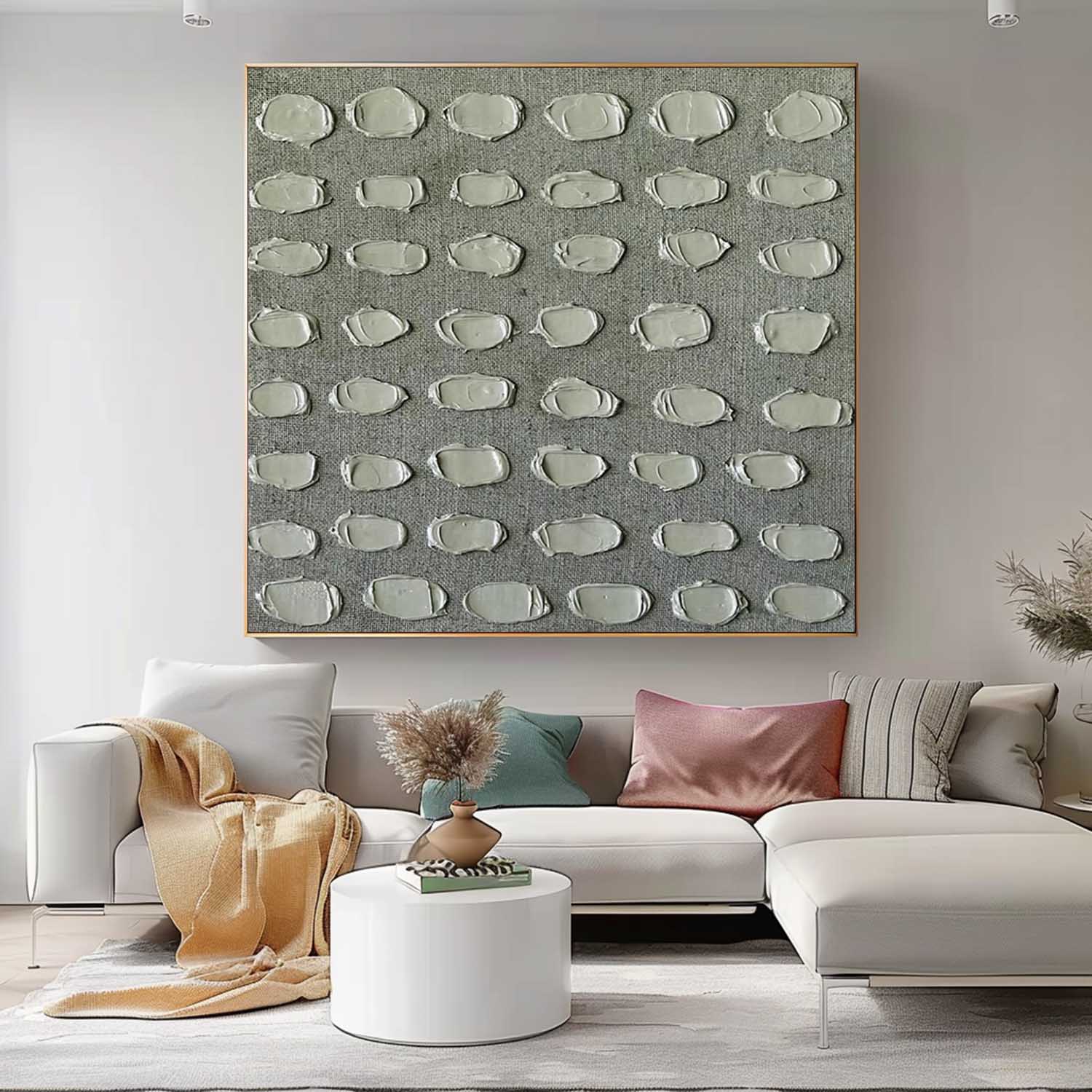 Minimalist Texture Canvas Acrylic Painting Large Creative Knife Painting Original Wall Art Grey Artwork