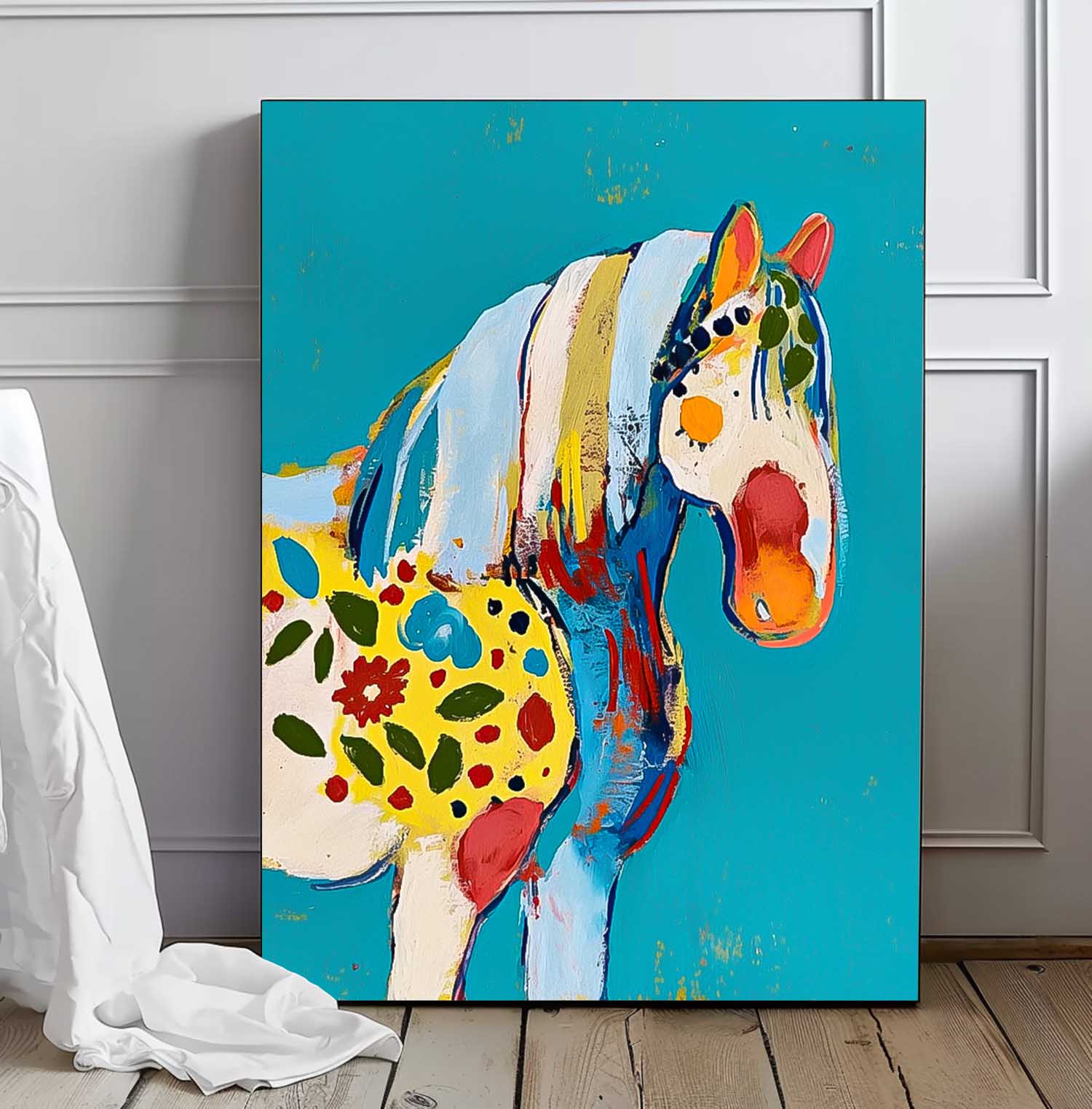 Minimalism Graffiti Animal Oil Painting Modern Horse Abstract Wall Art Large Acrylic Painting Home Decor