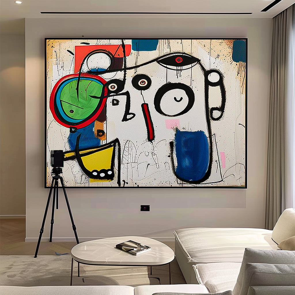 Original Minimalist Cute Graffiti Abstract Artwork Large Color Wall Art Abstract Oil Painting Home Decor