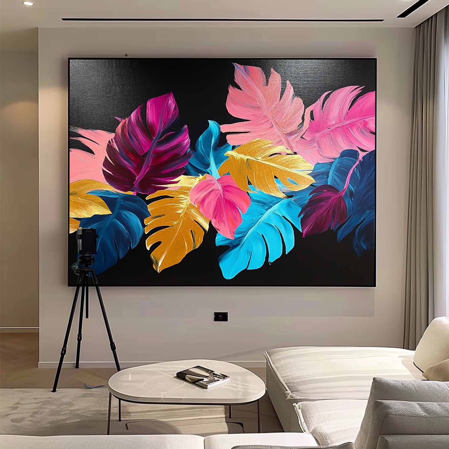 Colored Leaves Texture Artwork Original Abstract Leaves Oil Painting On Canvas Home Decor Artwork