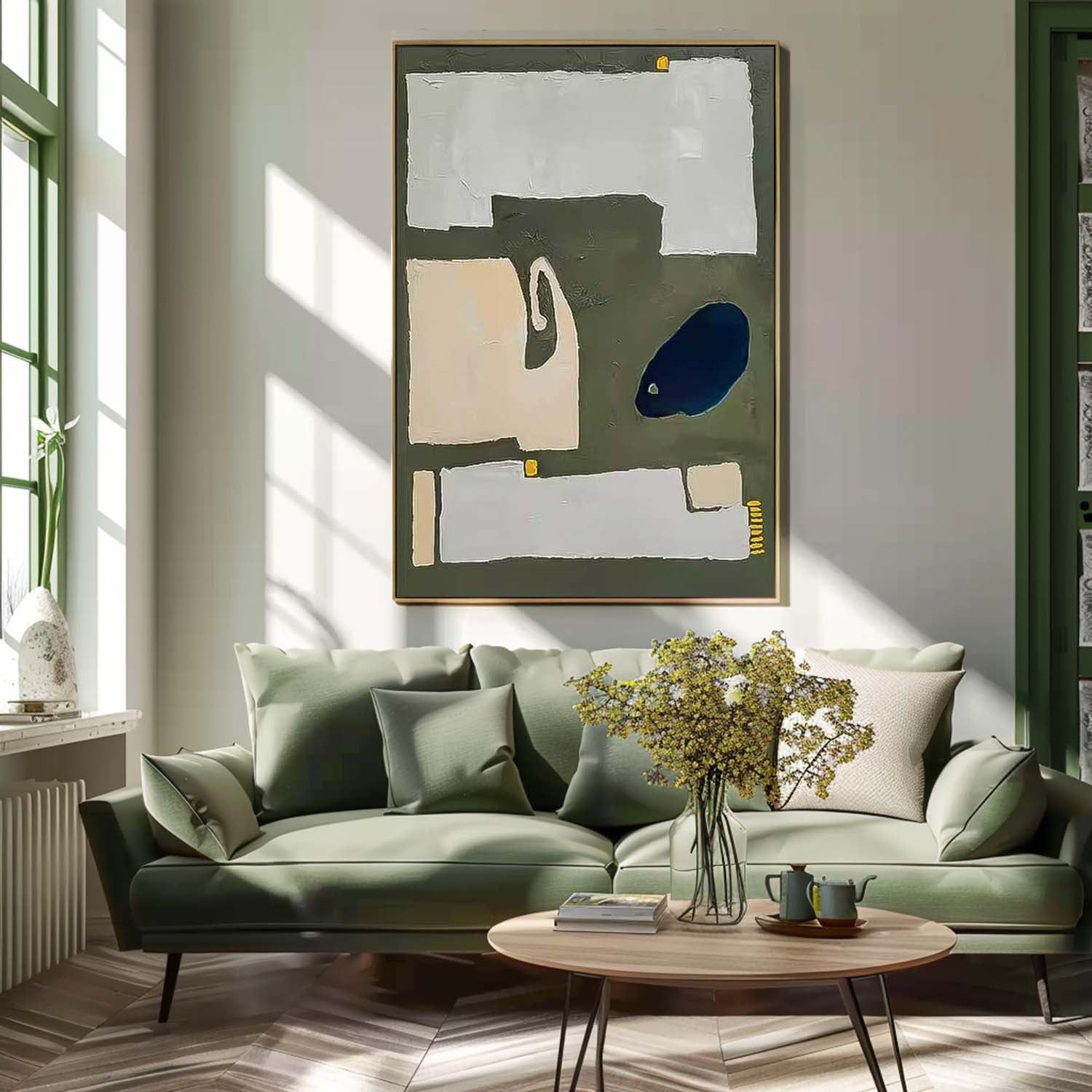 Minimalist Canvas Oil Painting Big Irregular Shape Abstract Acrylic Painting Original Artwork Home Decor
