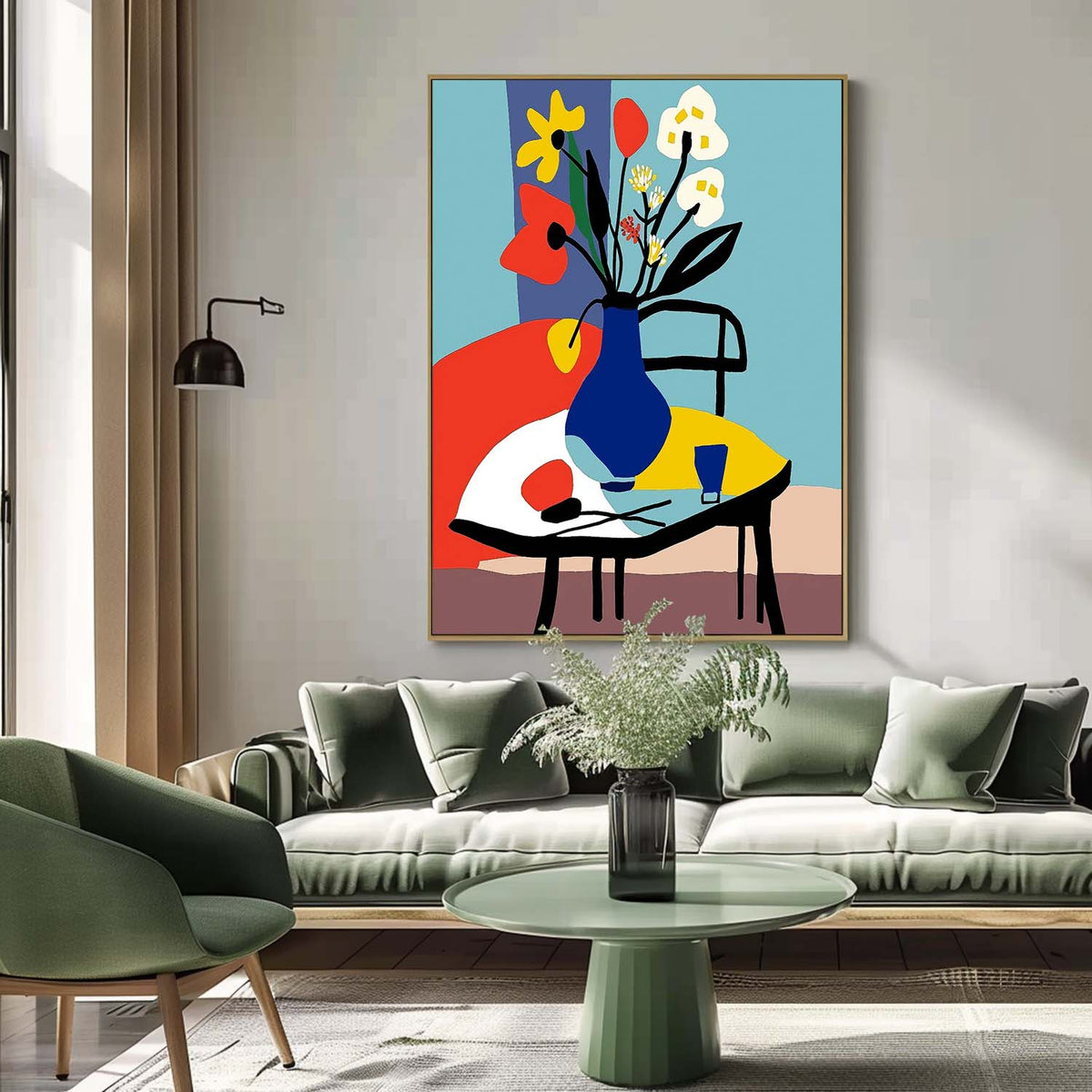 Abstract High Quality Flower Oil Painting On Canvas Exquisite Original Beautiful jardiniere Art