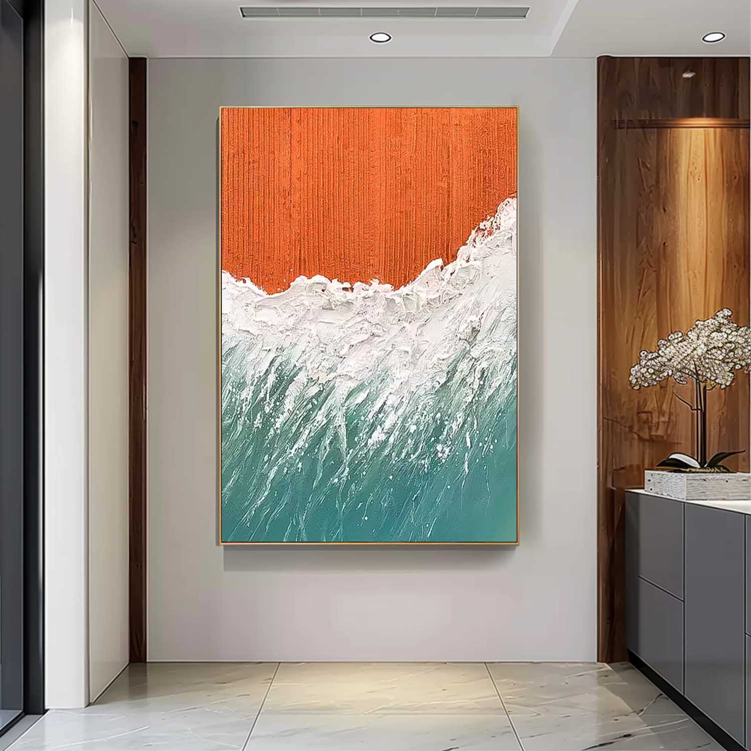 Vibrant Colors Original Abstract Beach Oil Painting On Canvas Large  Ocean Wall Art Texture Artwork Home Decor