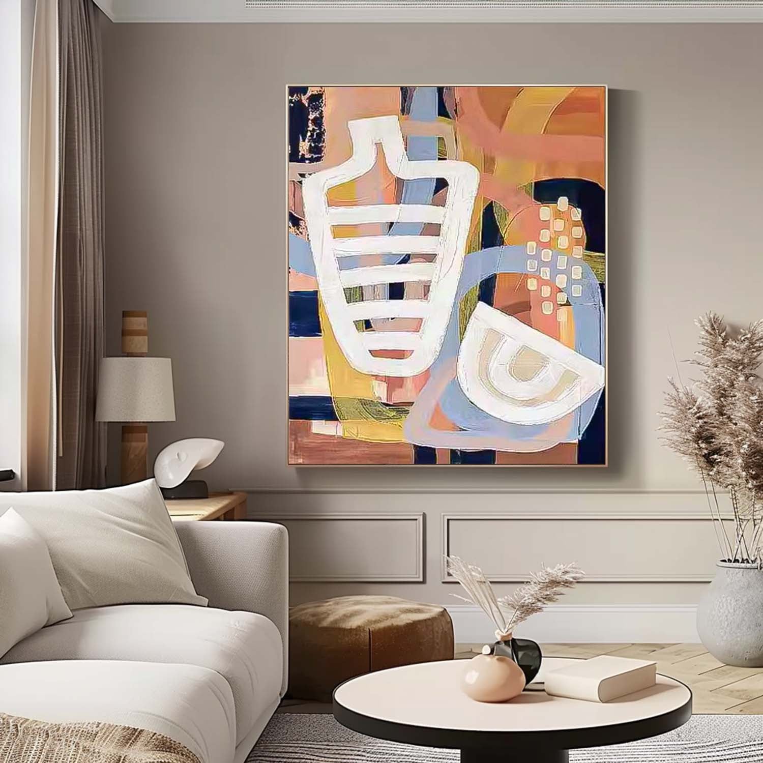 Abstract Graffiti Wall Art Large Contemporary Irregular Line Acrylic Painting On Canvas Home Decoration