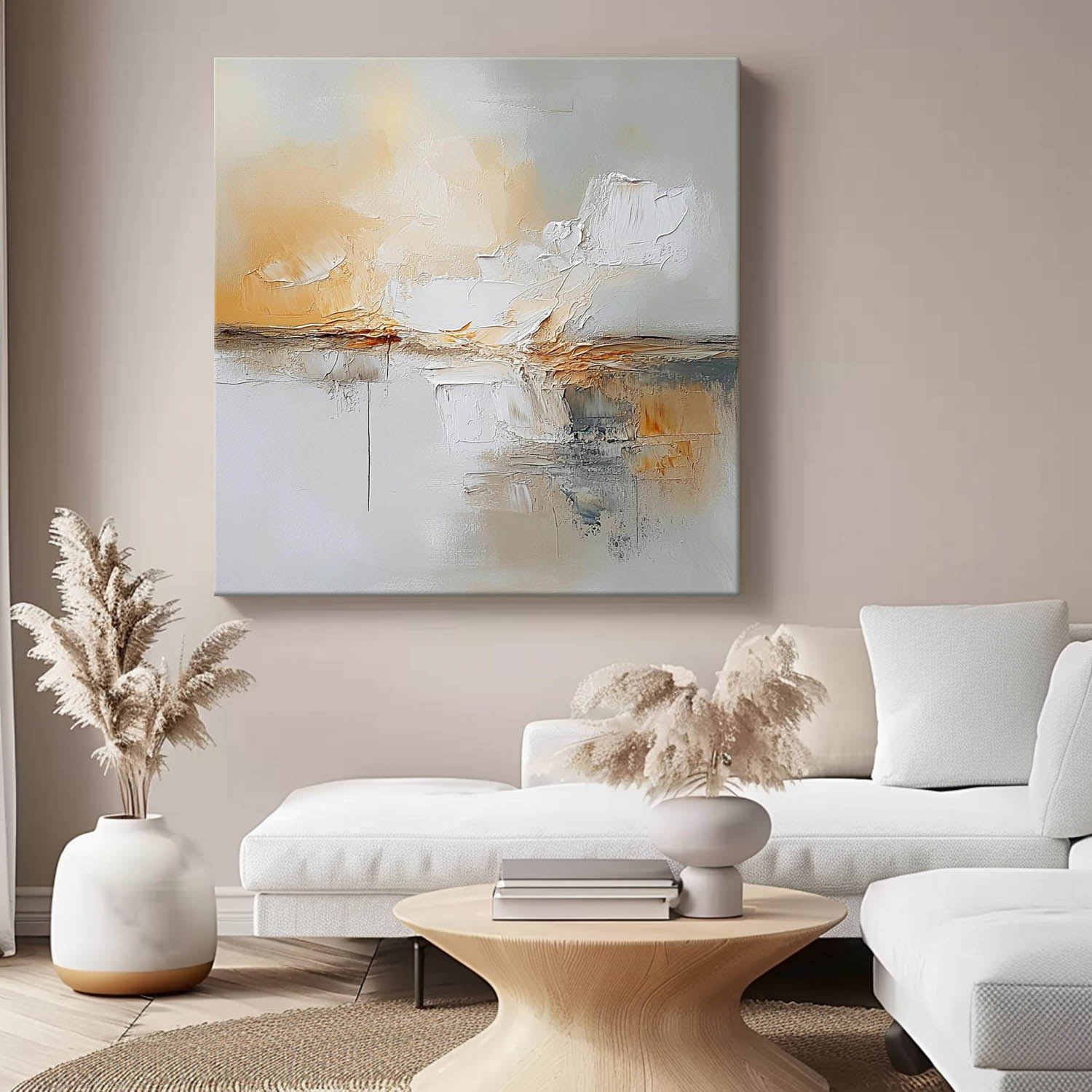 Large Abstract Oil Painting Original Hand-painted Canvas Wall Art Modern Minimalist Textured SceneryArtwork